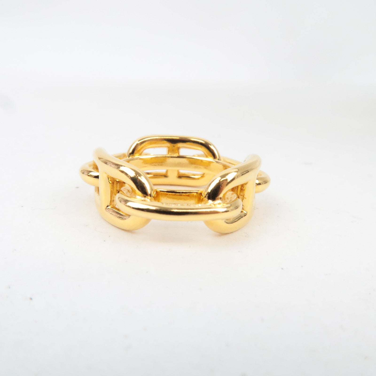 HERMES Chaine D'Ancre Scarf Ring Metal Gold *Box