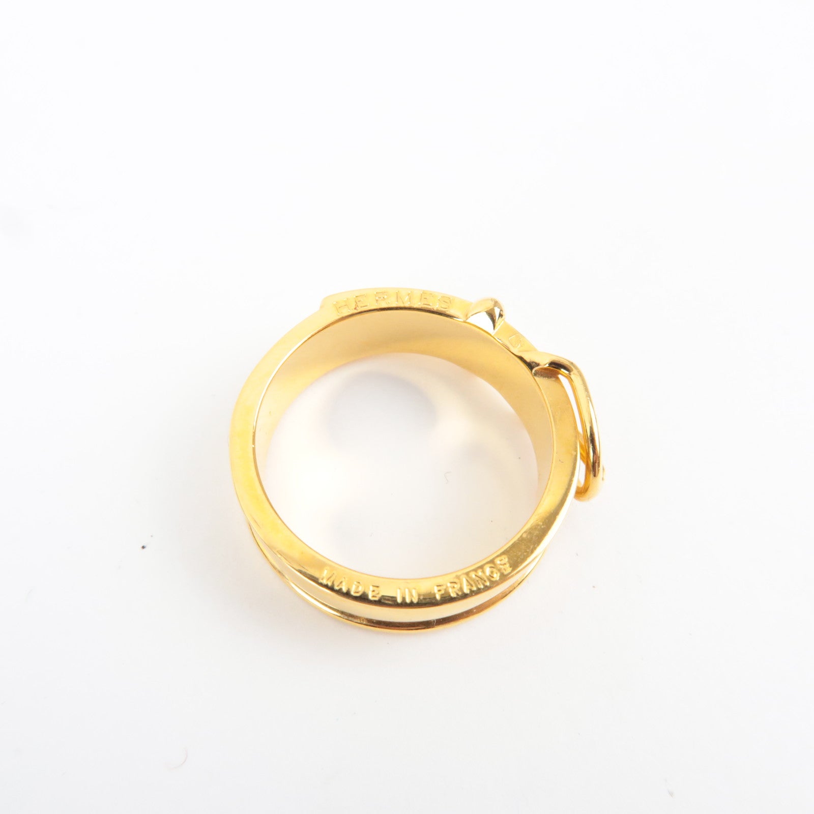 HERMES Ceinture Scarf Ring Metal Gold *Box