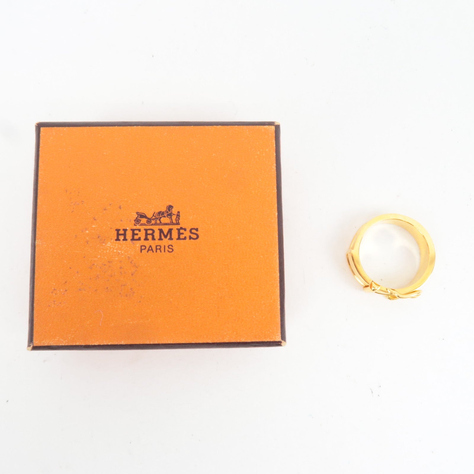 HERMES Ceinture Scarf Ring Metal Gold *Box