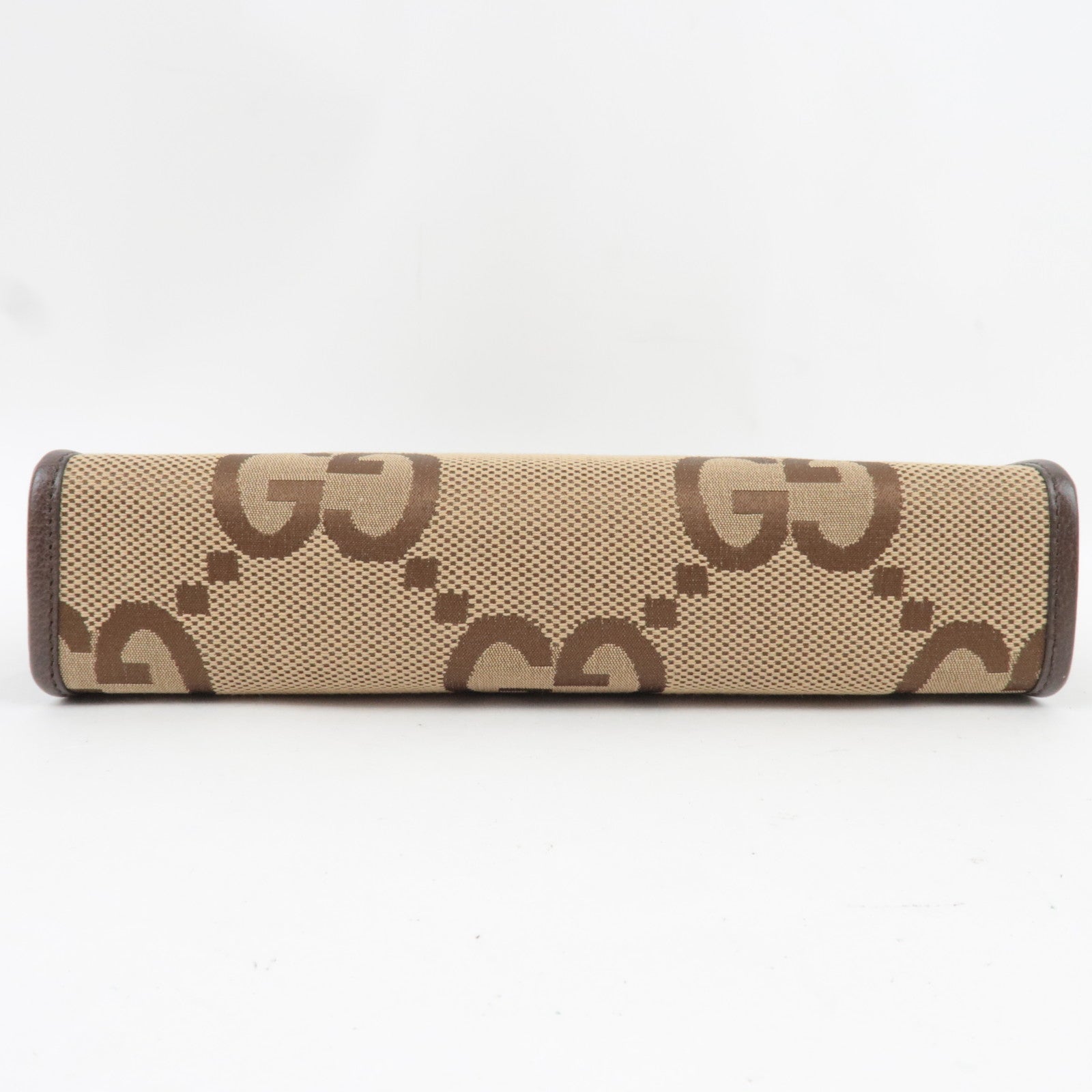 GUCCI Jumbo GG Clutch Bag Canvas Leather Beige Brown 699318 *Dust bag