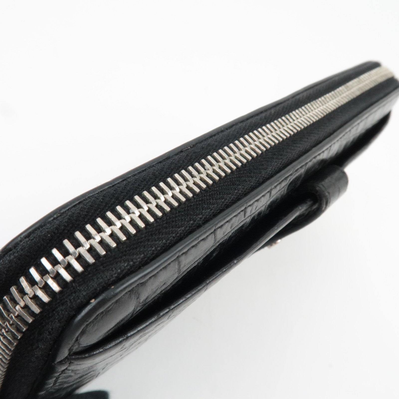 Saint Laurent Round Zipper Long Wallet Leather Black 508161 *Box, Dust bag