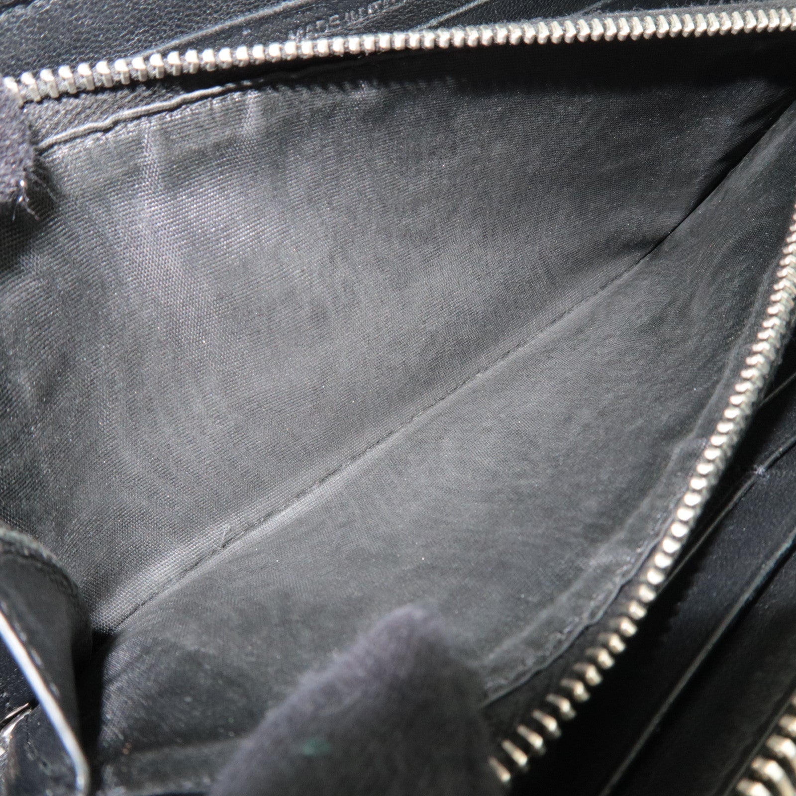 Saint Laurent Round Zipper Long Wallet Leather Black 508161 *Box, Dust bag