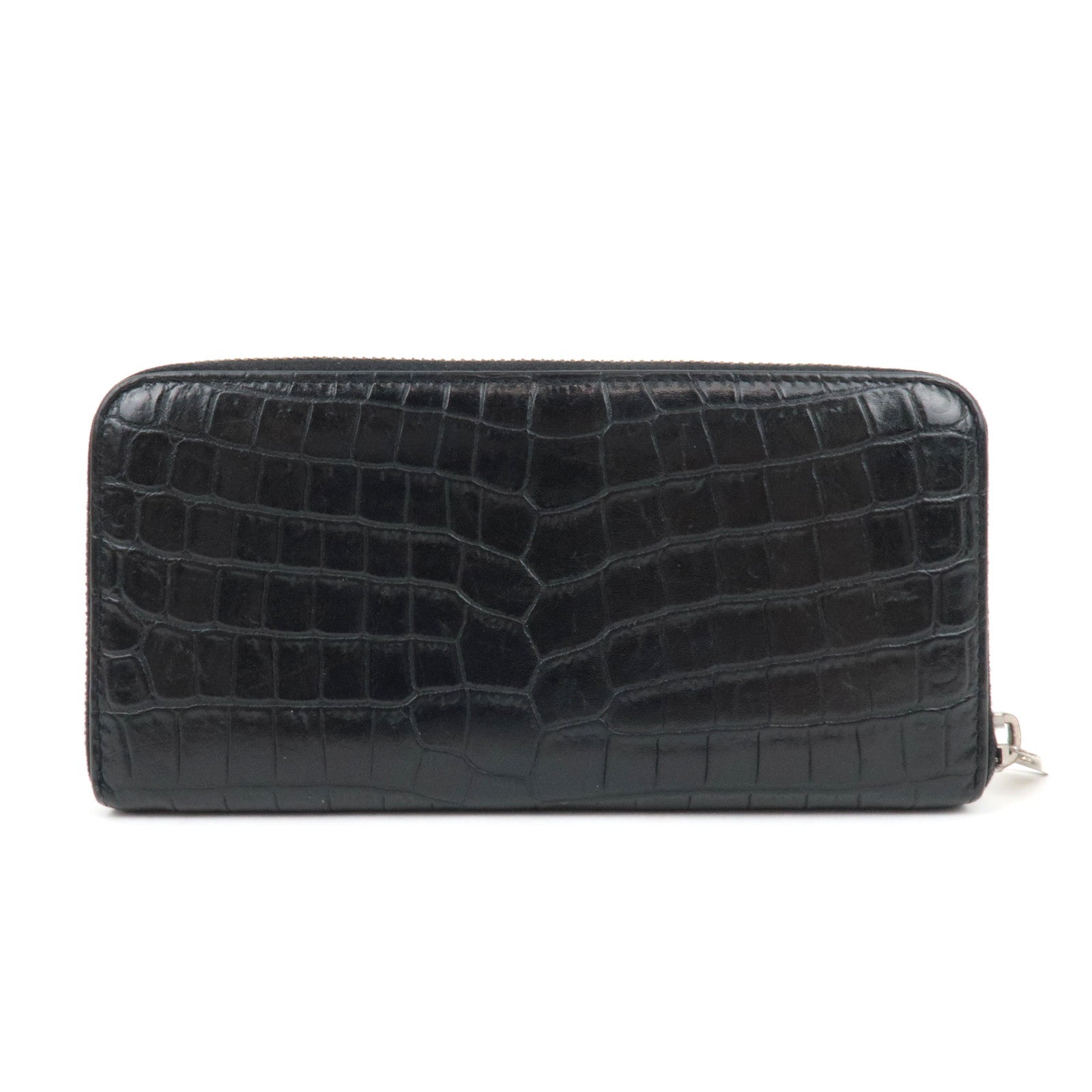 Saint Laurent Round Zipper Long Wallet Leather Black 508161 *Box, Dust bag