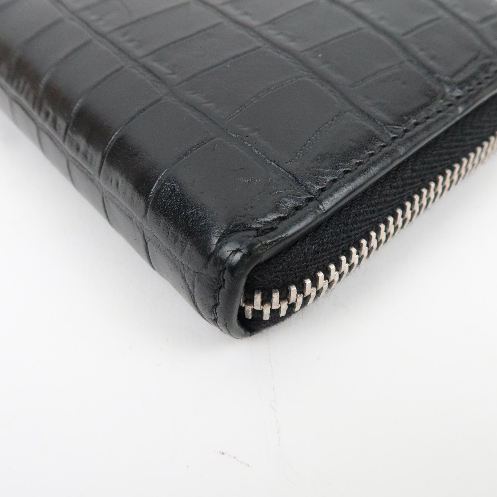 Saint Laurent Round Zipper Long Wallet Leather Black 508161 *Box, Dust bag