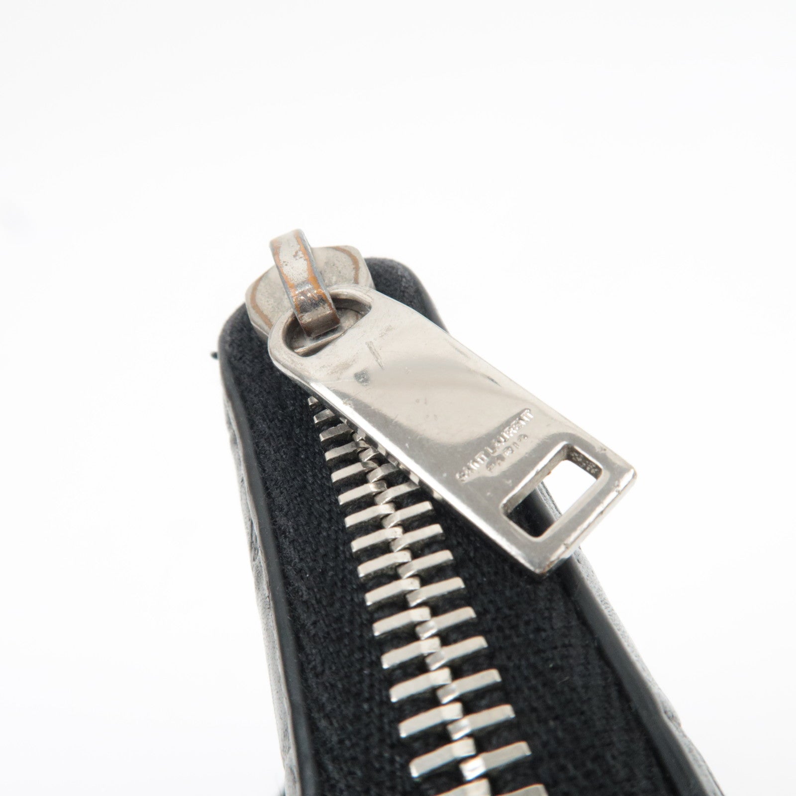 Saint Laurent Round Zipper Long Wallet Leather Black 508161 *Box, Dust bag