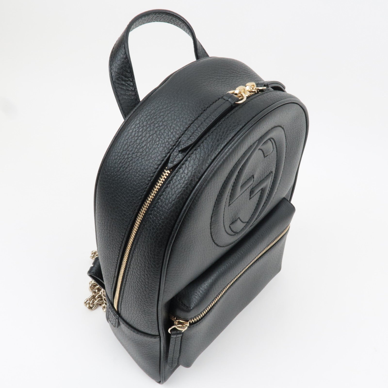 GUCCI Soho Interlocking G Backpack Leather Black 536192 *Dust bag
