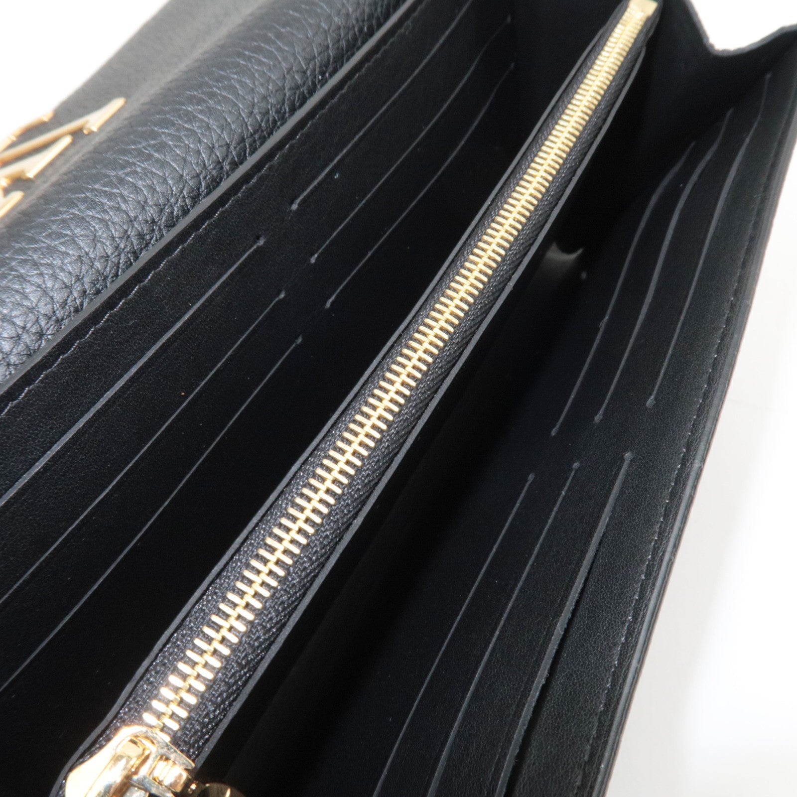 Louis Vuitton Portefeuille Capucines Long Wallet Taurillon Leather Black N90129 MI2168