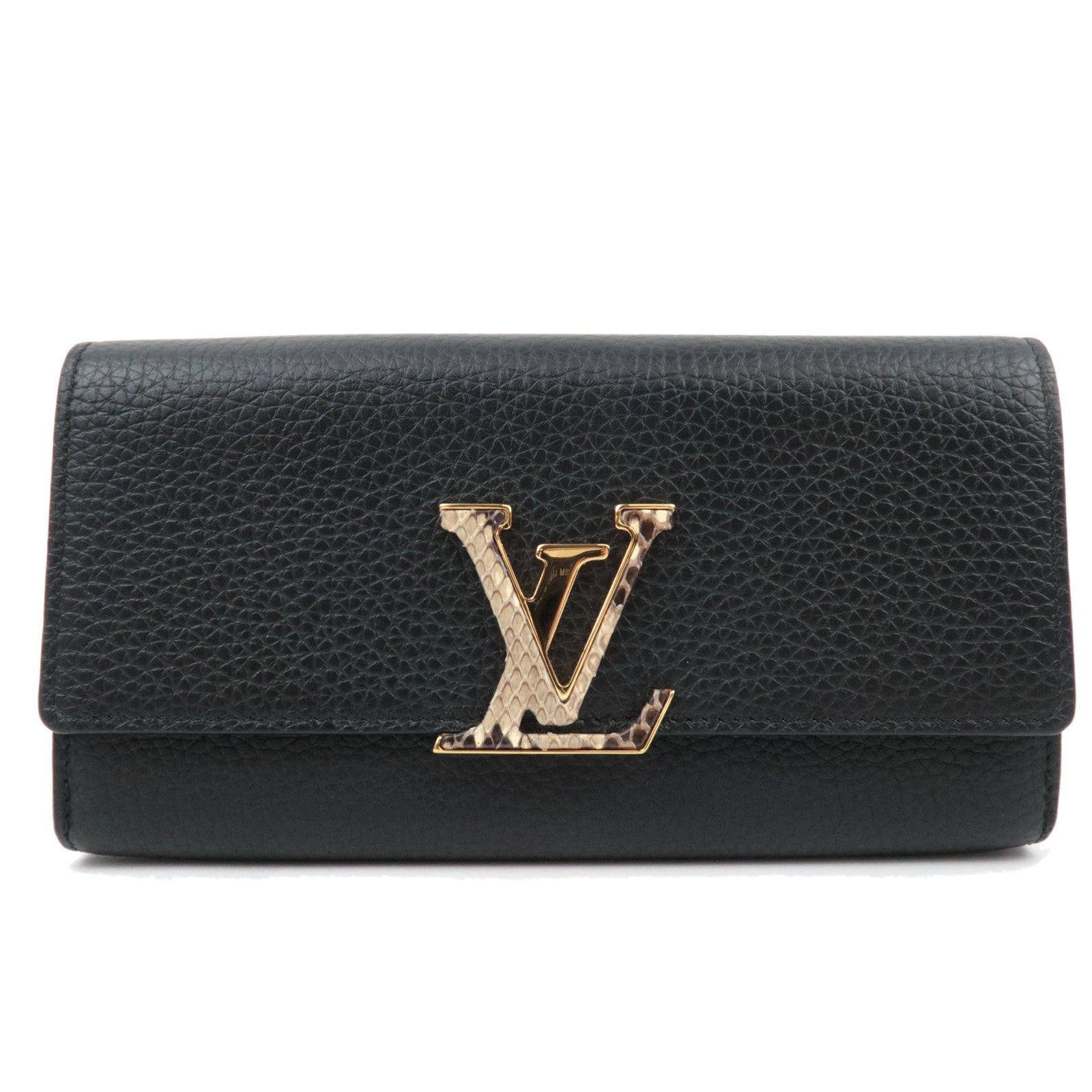 Louis Vuitton Portefeuille Capucines Long Wallet Taurillon Leather Black N90129 MI2168 78971