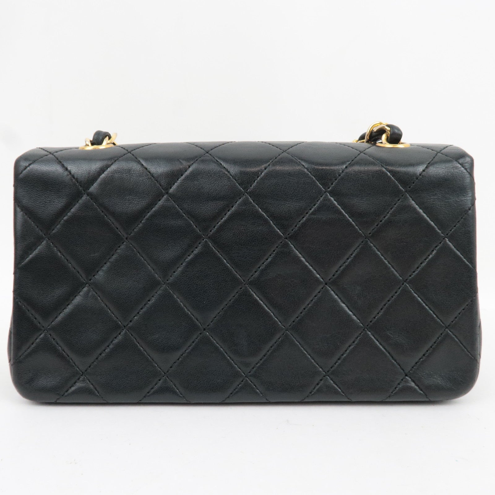 CHANEL Full Flap Mini Matelasse 19 Chain Shoulder Bag Lambskin Black Gold HDW A03571 1261062