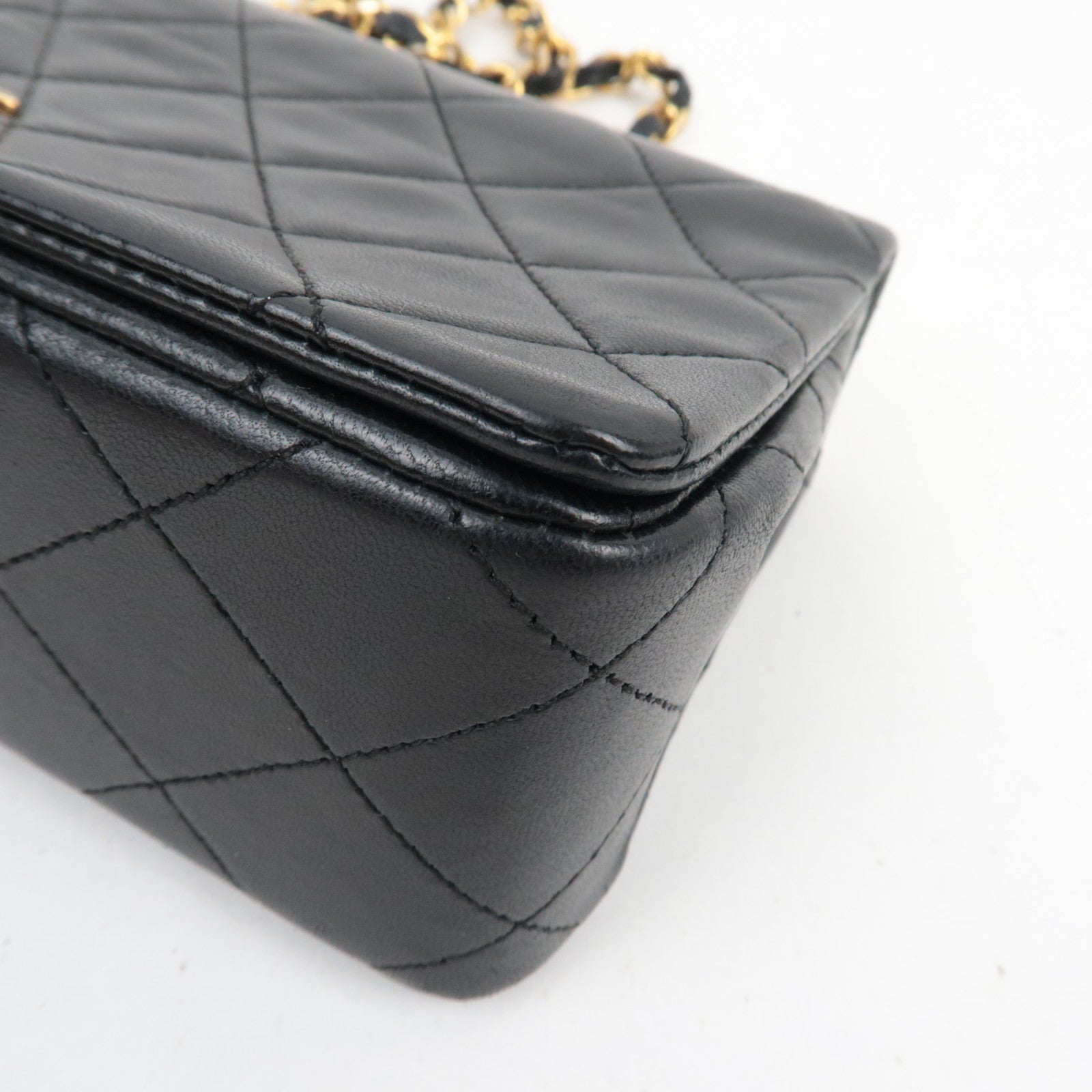 CHANEL Full Flap Mini Matelasse 19 Chain Shoulder Bag Lambskin Black Gold HDW A03571 1261062