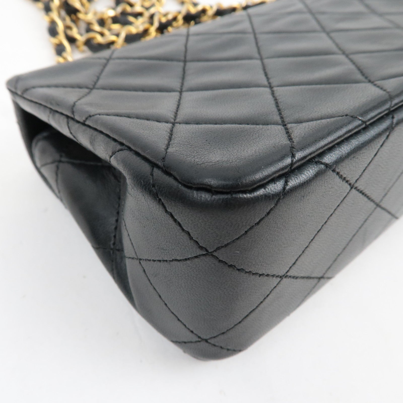 CHANEL Full Flap Mini Matelasse 19 Chain Shoulder Bag Lambskin Black Gold HDW A03571 1261062