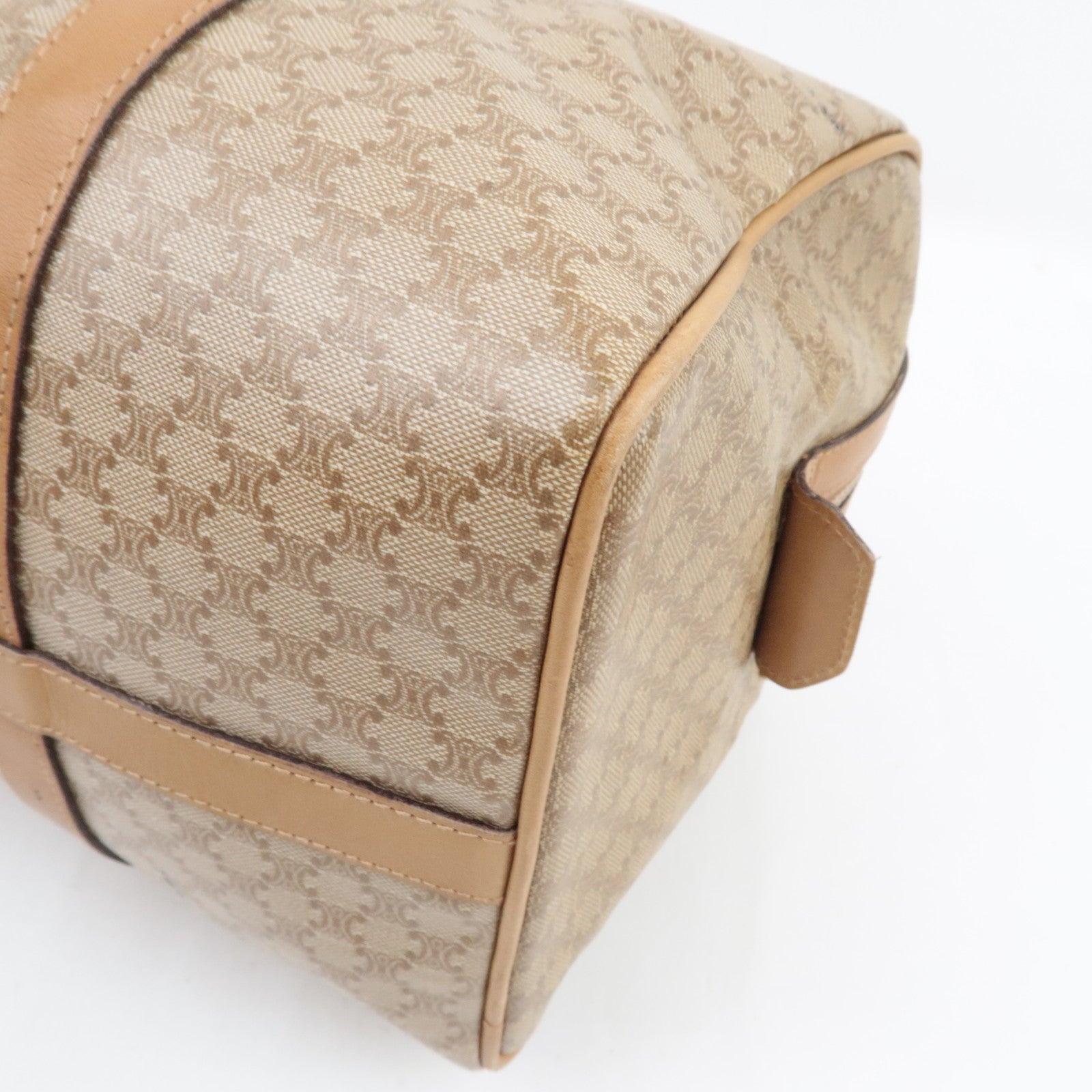 CELINE Macadam Boston Bag PVC Leather Beige Brown