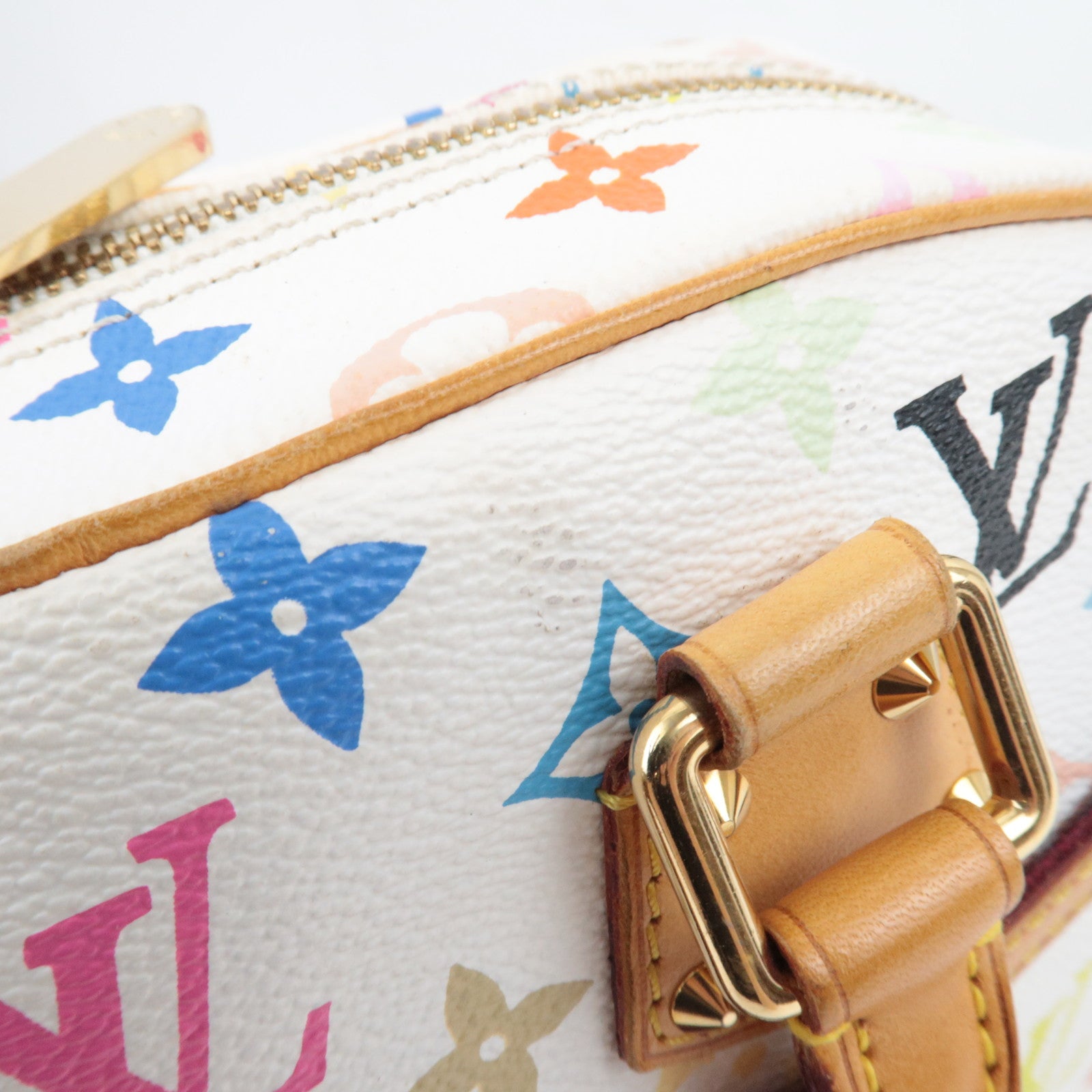Louis Vuitton Monogram Multicolore Trouville Handbag Blanc M92663 SD0045