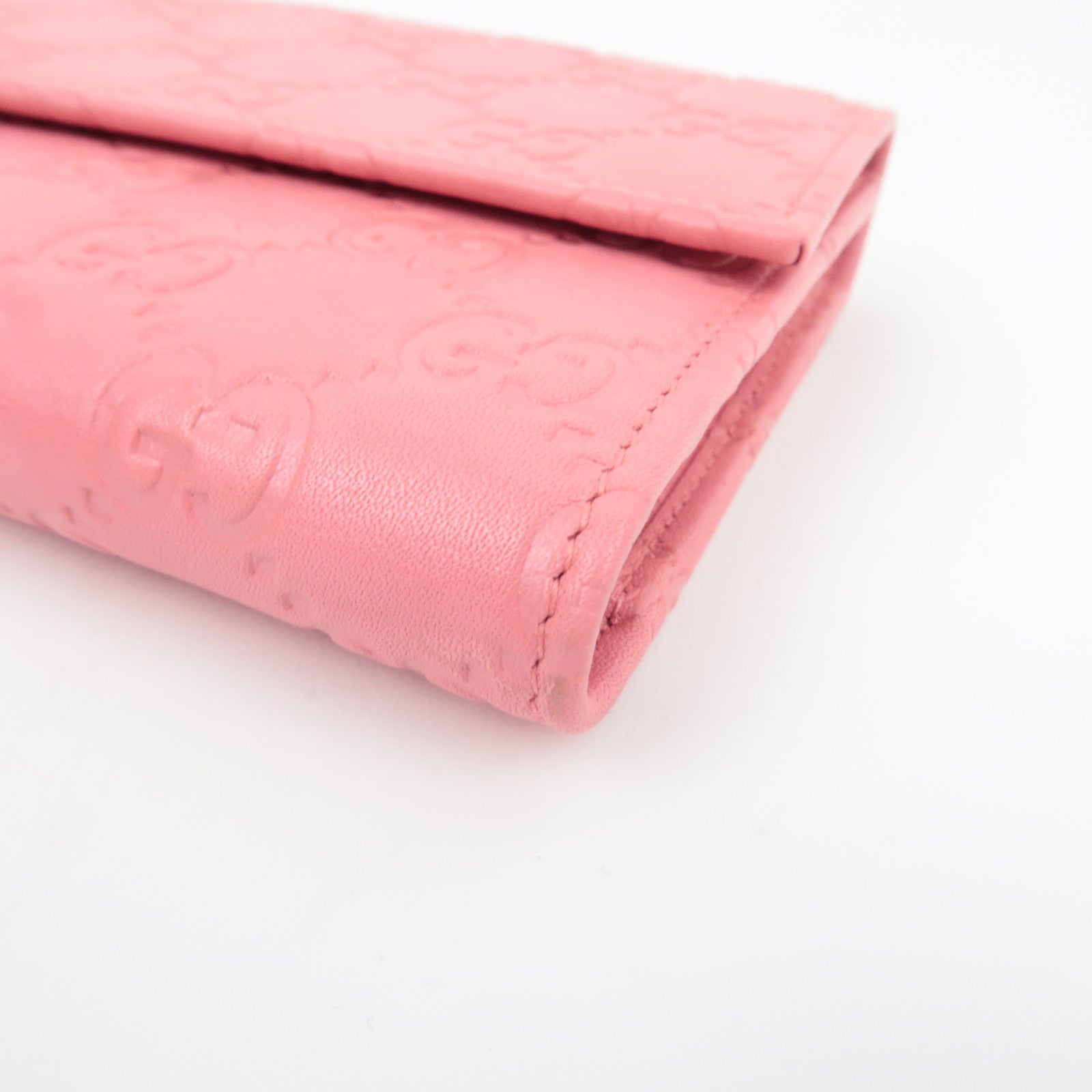 GUCCI Guccissima Bi-Fold Long Wallet Pink 257303