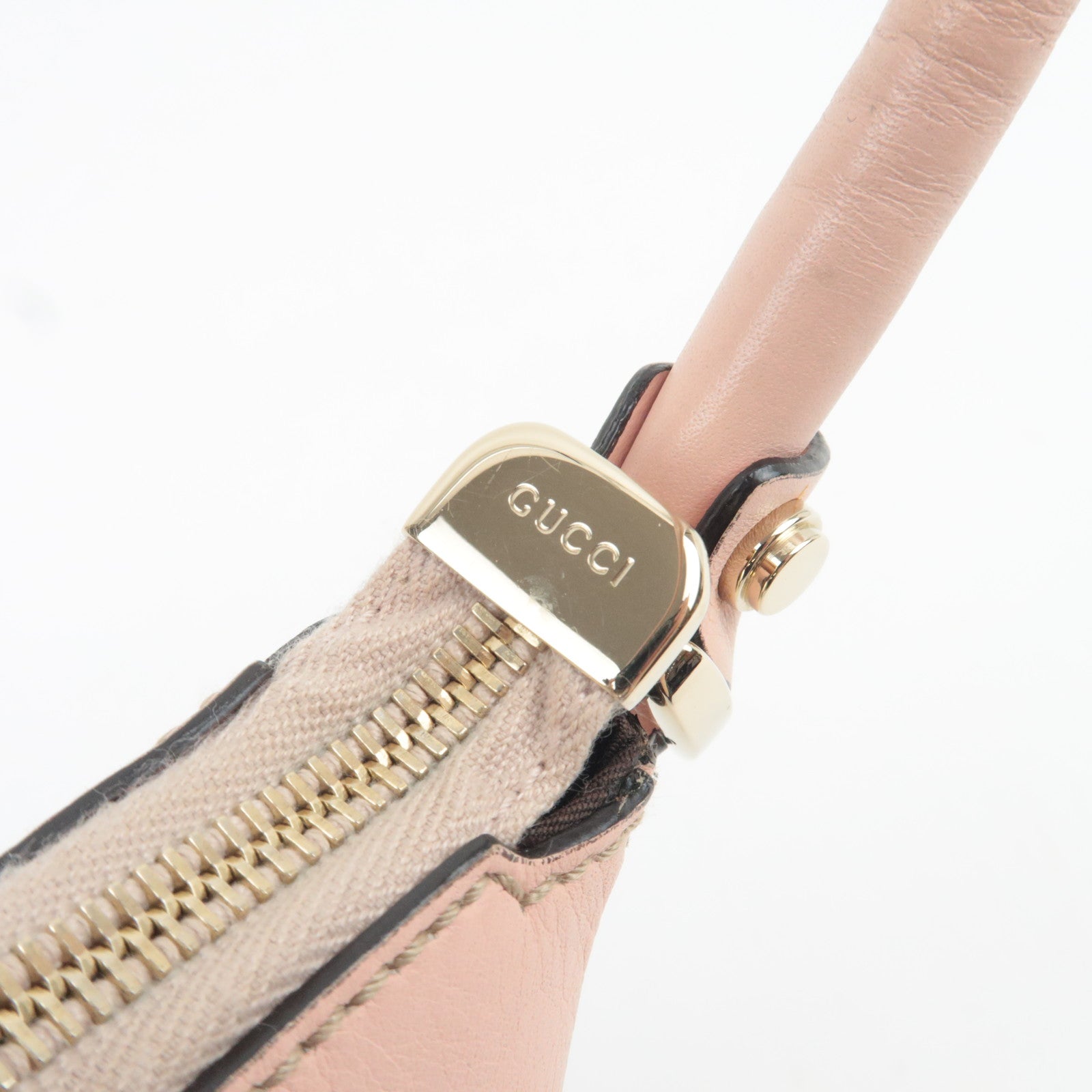 GUCCI Abby One Shoulder Bag GG Canvas Leather Beige Pink 190525 *Dust bag