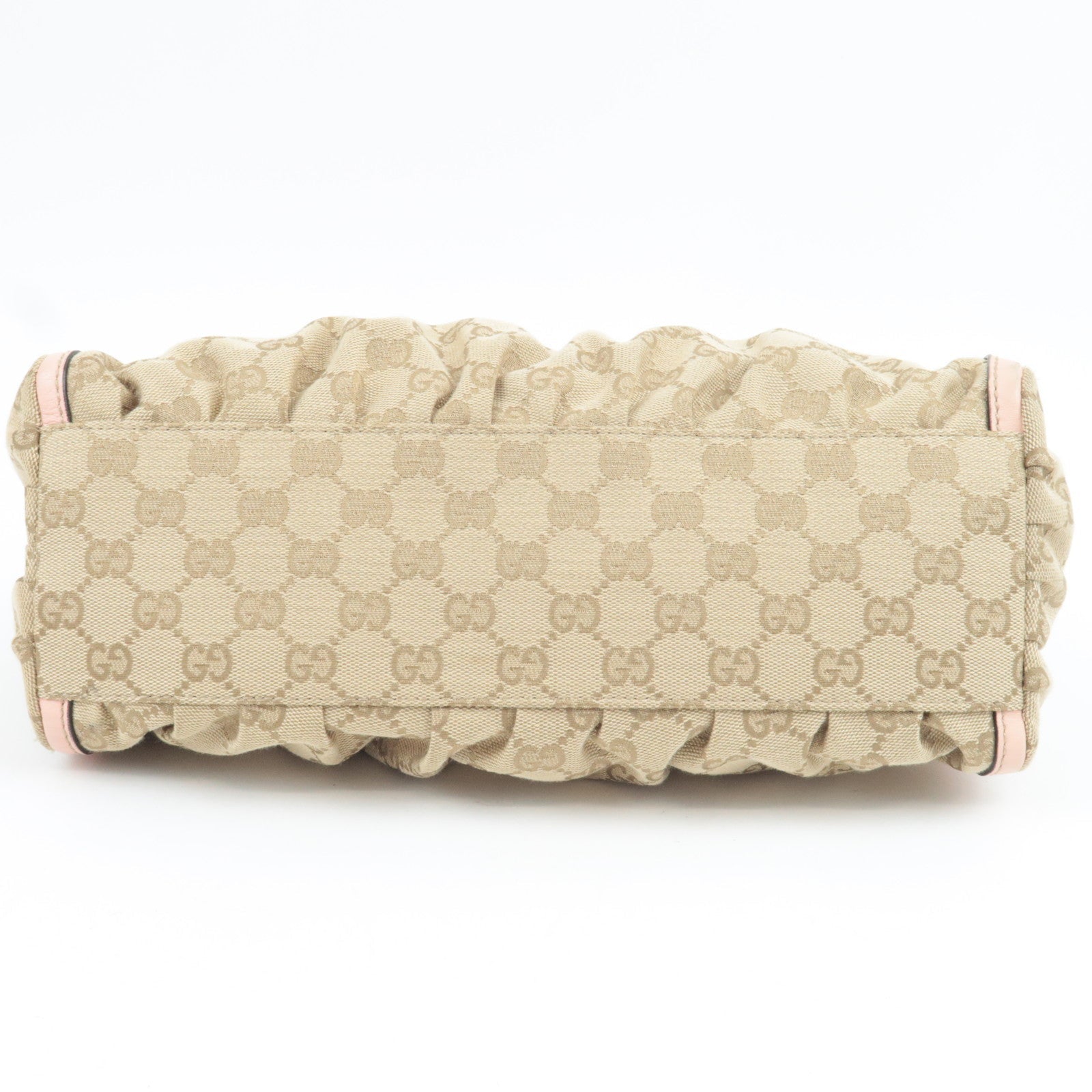 GUCCI Abby One Shoulder Bag GG Canvas Leather Beige Pink 190525 *Dust bag