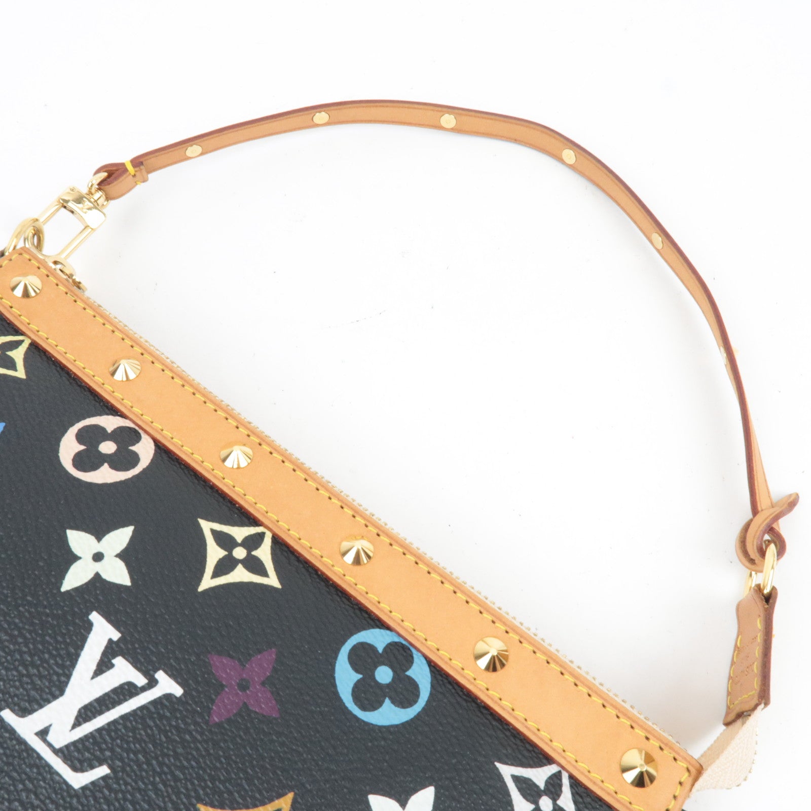Louis Vuitton Monogram Multicolo Pochette Accessoires Handbag Noir M92648 SL1004
