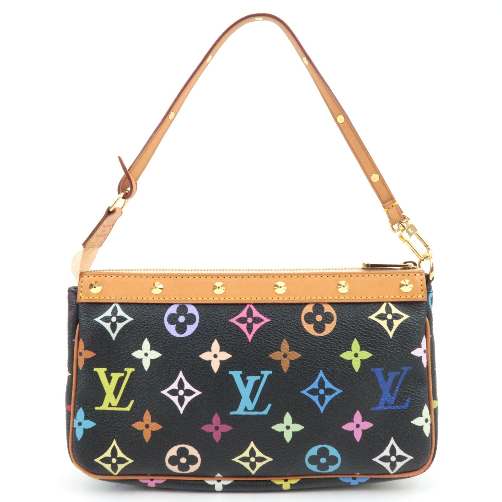 Louis Vuitton Monogram Multicolo Pochette Accessoires Handbag Noir M92648 SL1004