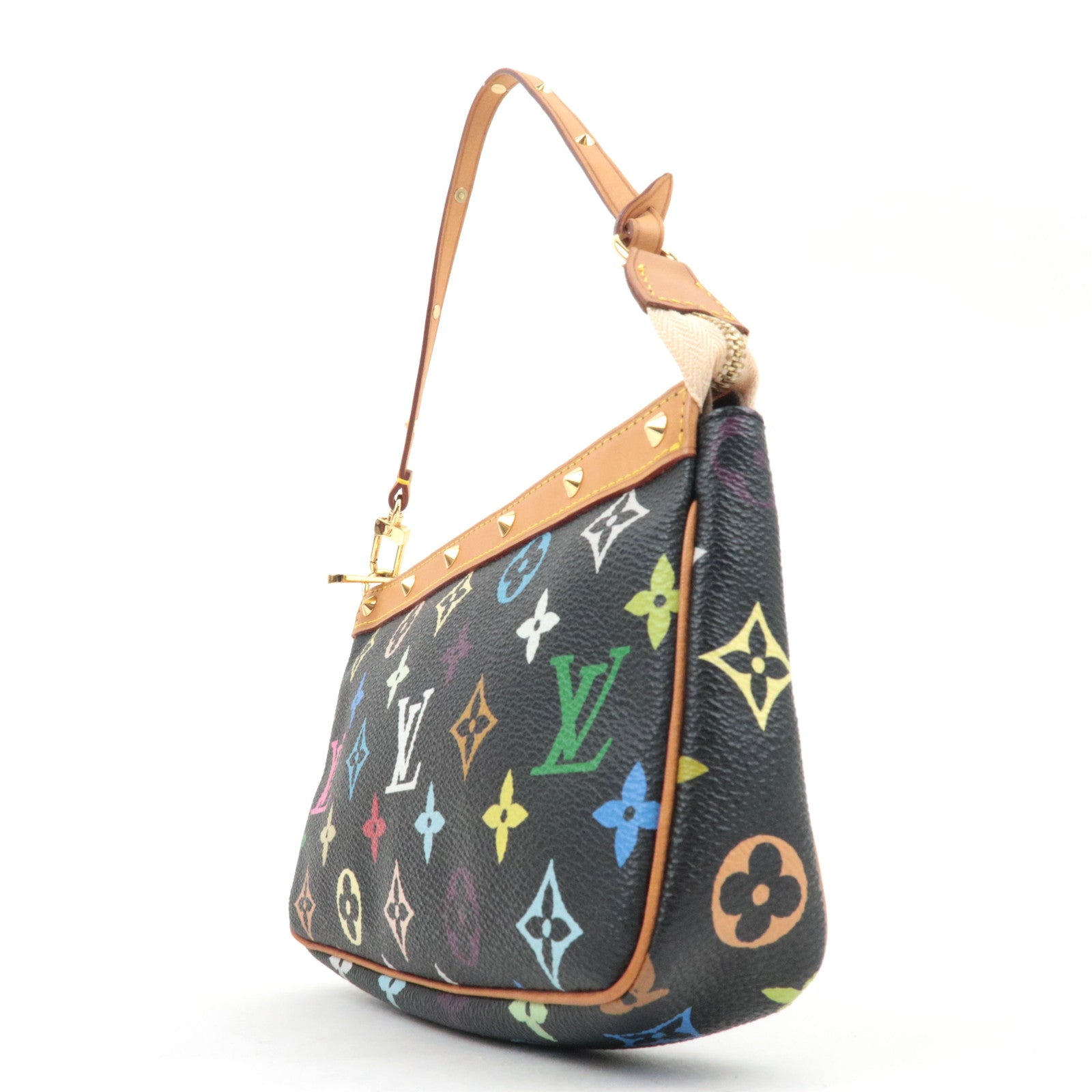Louis Vuitton Monogram Multicolo Pochette Accessoires Handbag Noir M92648 SL1004