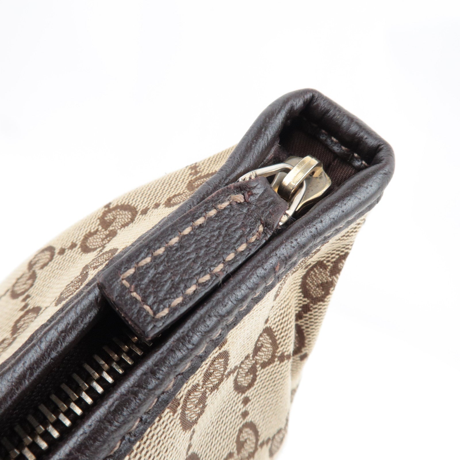 GUCCI Abbey Shoulder Bag GG Canvas Leather Beige Brown 131326