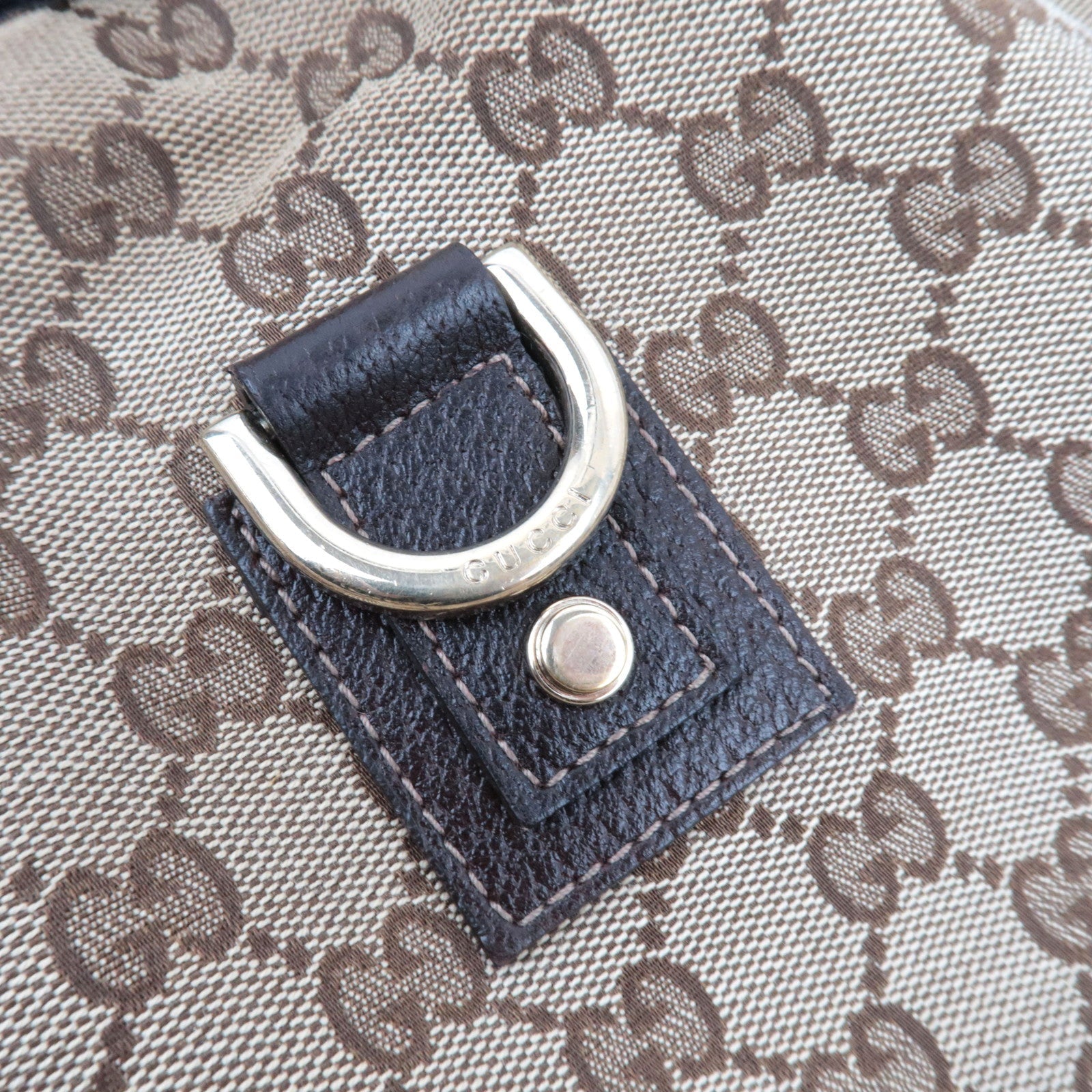 GUCCI Abbey Shoulder Bag GG Canvas Leather Beige Brown 131326