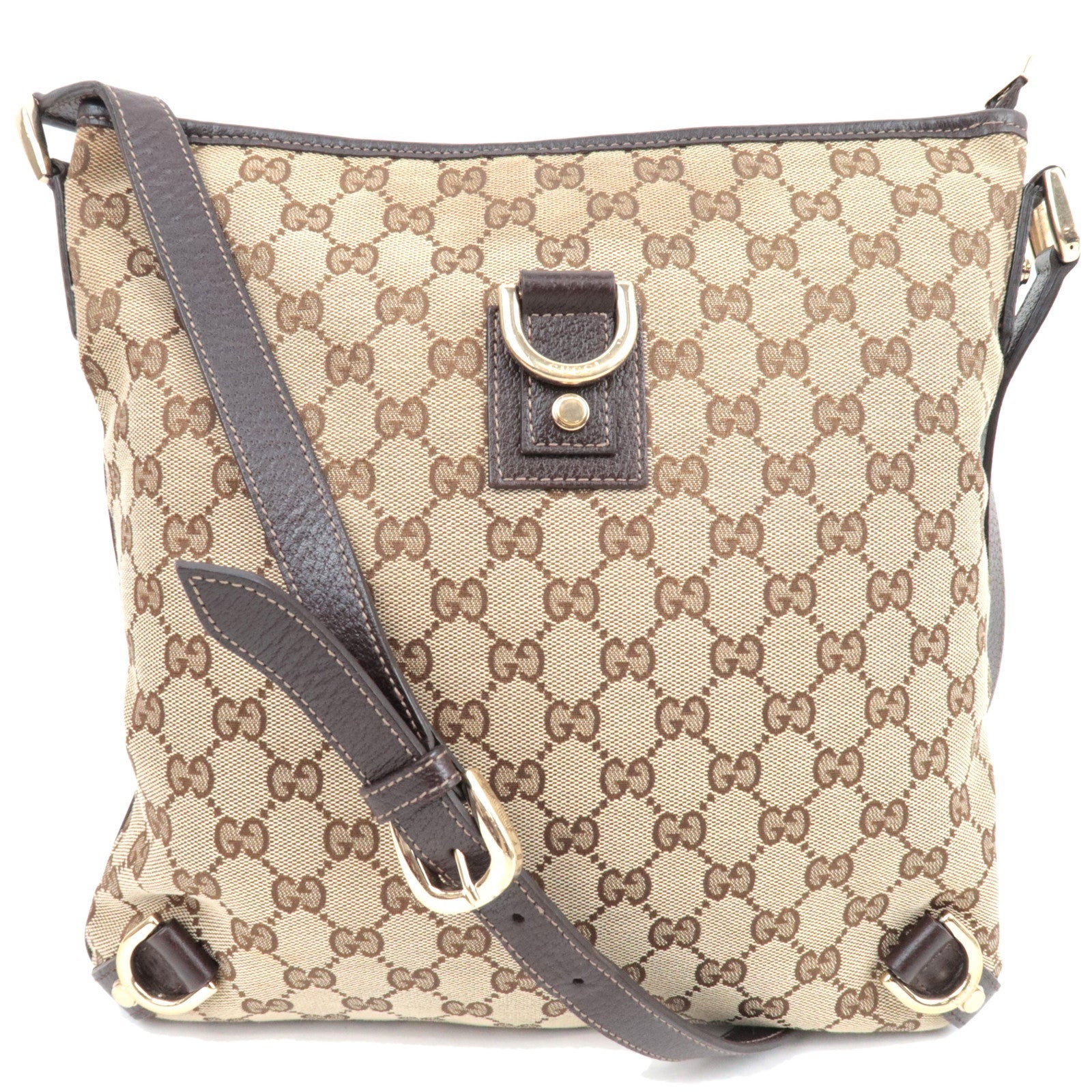 GUCCI Abbey Shoulder Bag GG Canvas Leather Beige Brown 13132679042