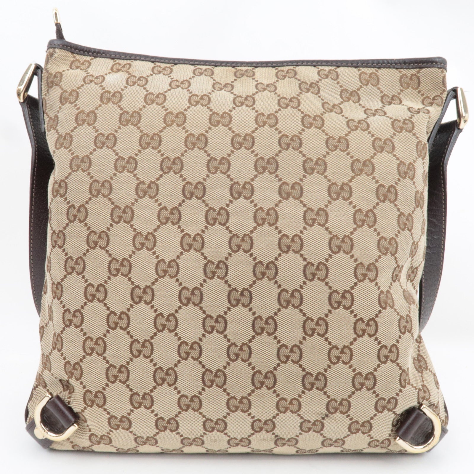 GUCCI Abbey Shoulder Bag GG Canvas Leather Beige Brown 131326