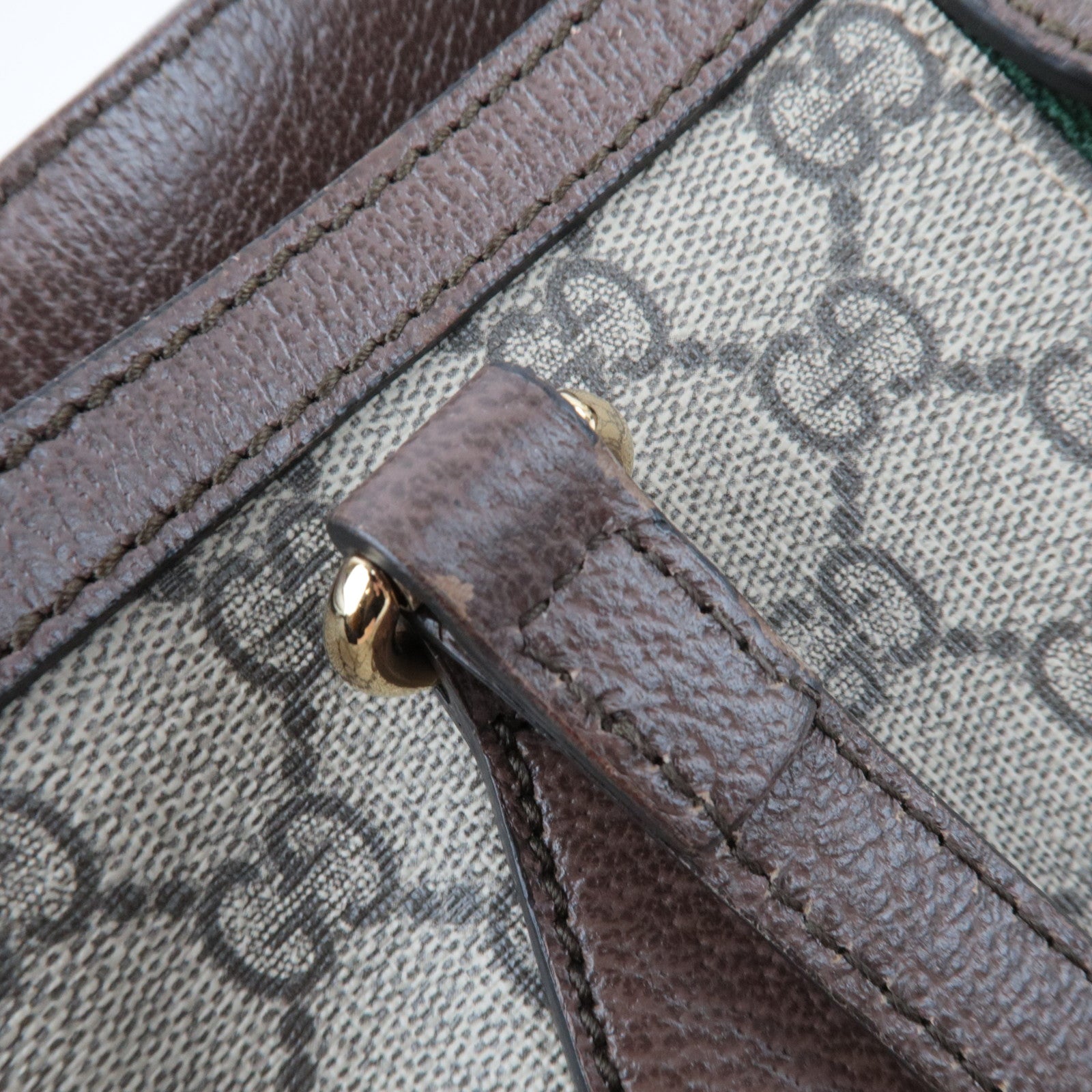 GUCCI Sherry Ophidia Medium Tote Bag GG Supreme Leather Beige Brown 631685