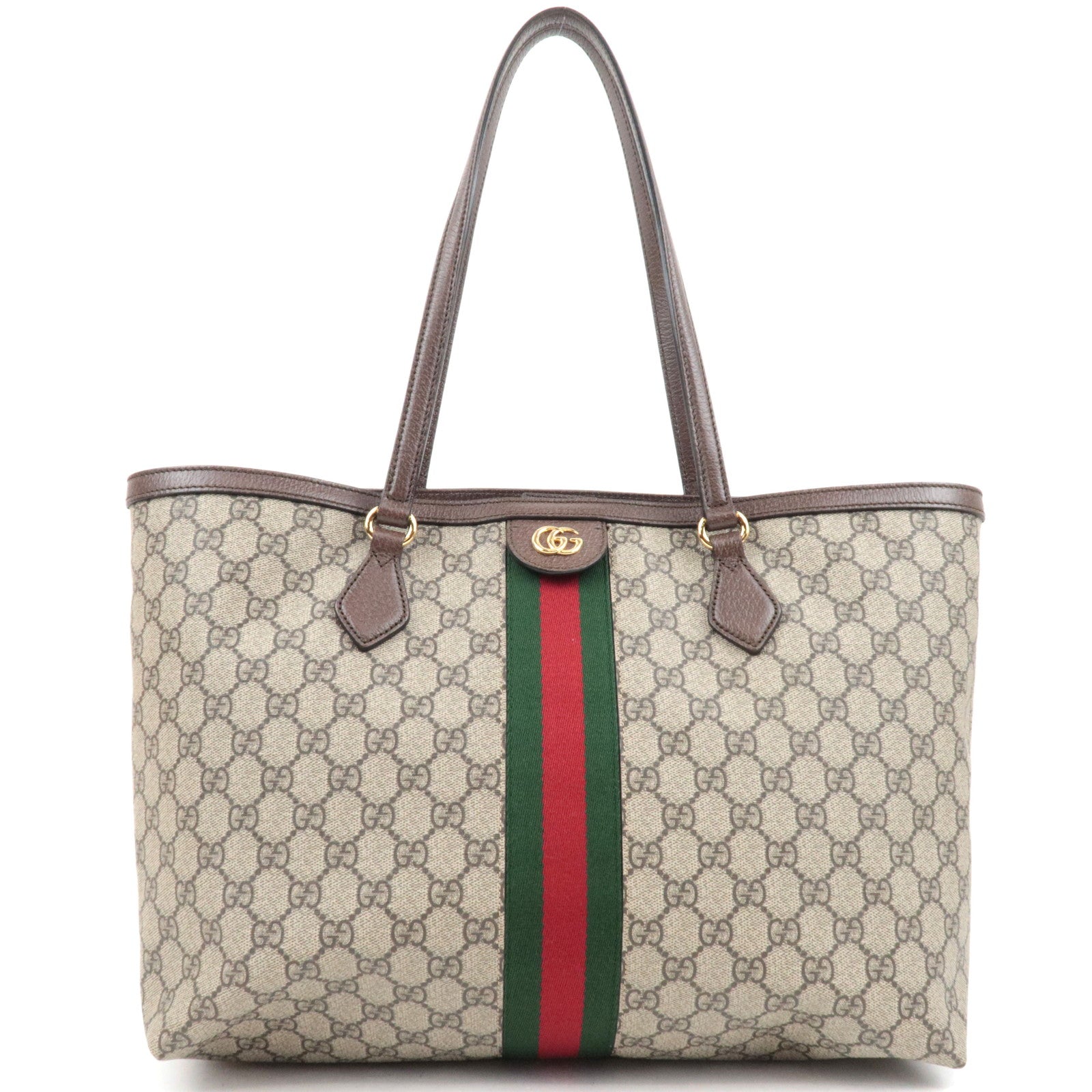 GUCCI Sherry Ophidia Medium Tote Bag GG Supreme Leather Beige Brown 63168579059
