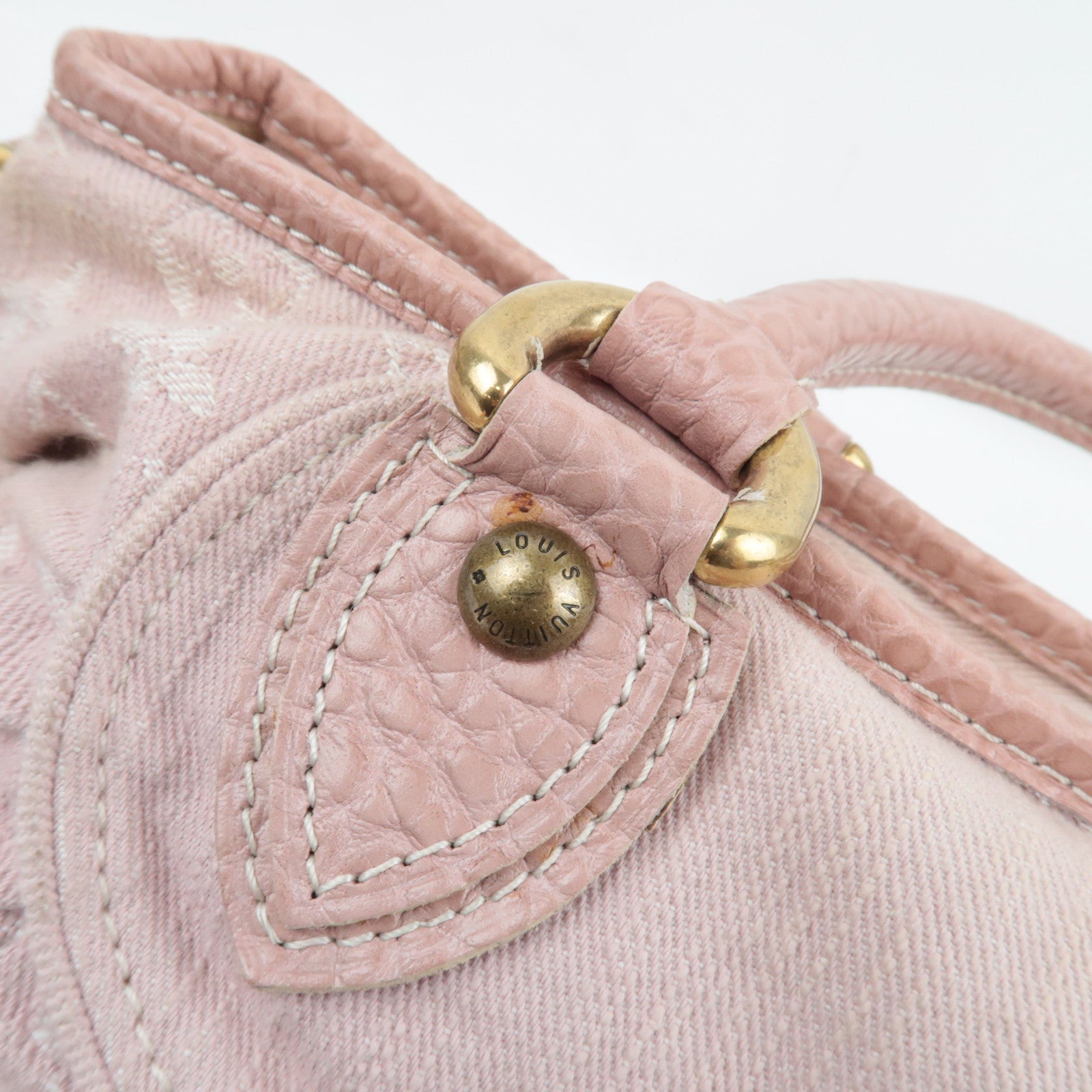 Louis Vuitton Monogram Denim Neo Cabby MM 2Way Handbag Rose M95836 TH0089 *Strap