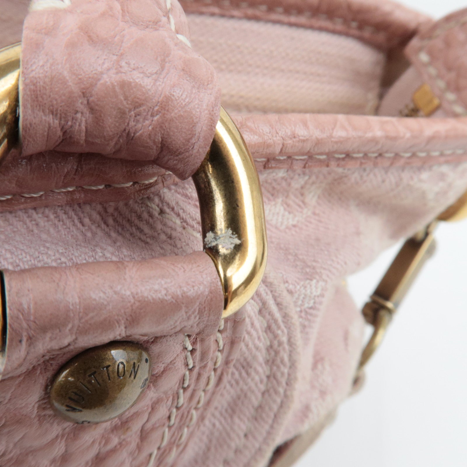 Louis Vuitton Monogram Denim Neo Cabby MM 2Way Handbag Rose M95836 TH0089 *Strap