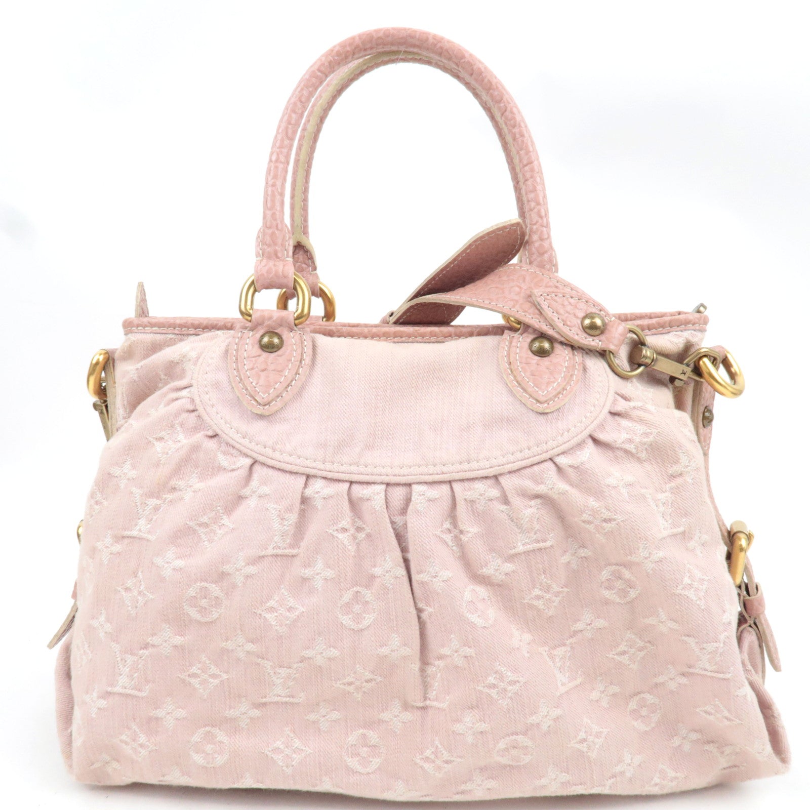 Louis Vuitton Monogram Denim Neo Cabby MM 2Way Handbag Rose M95836 TH0089 *Strap