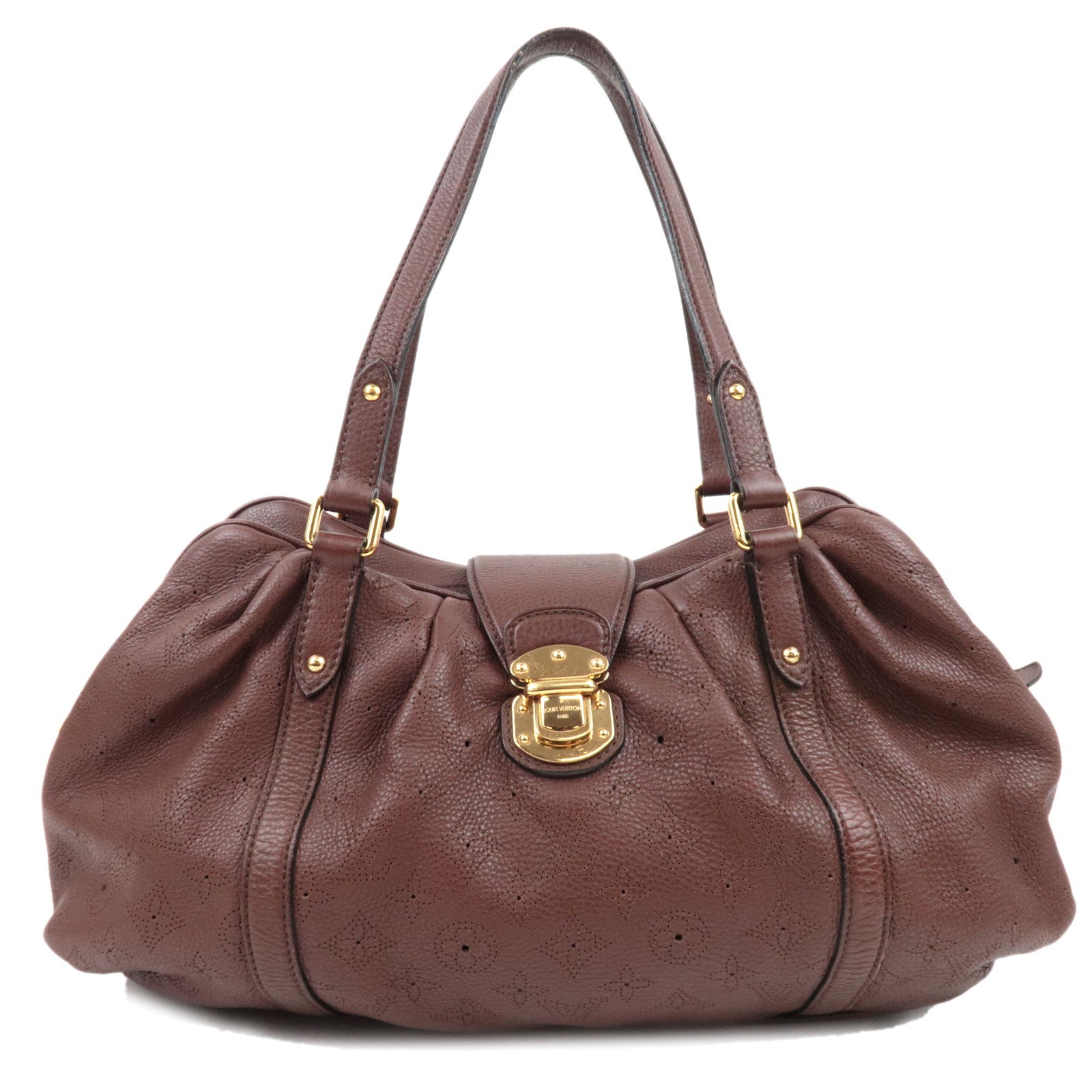 Louis Vuitton Monogram Mahina Lunar GM Shoulder Bag Acajou M95970 TH2099 *Dust bag79068