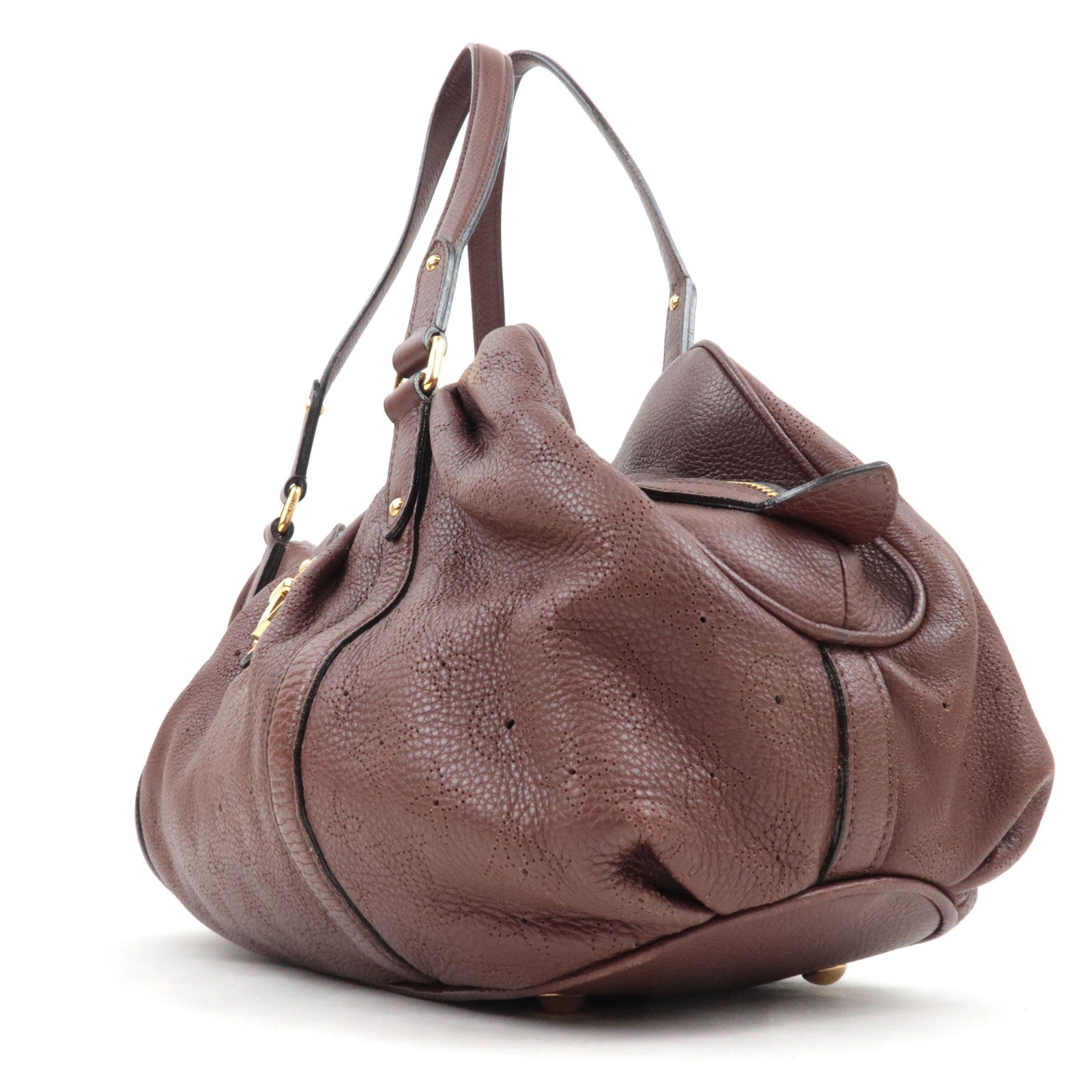 Louis Vuitton Monogram Mahina Lunar GM Shoulder Bag Acajou M95970 TH2099 *Dust bag