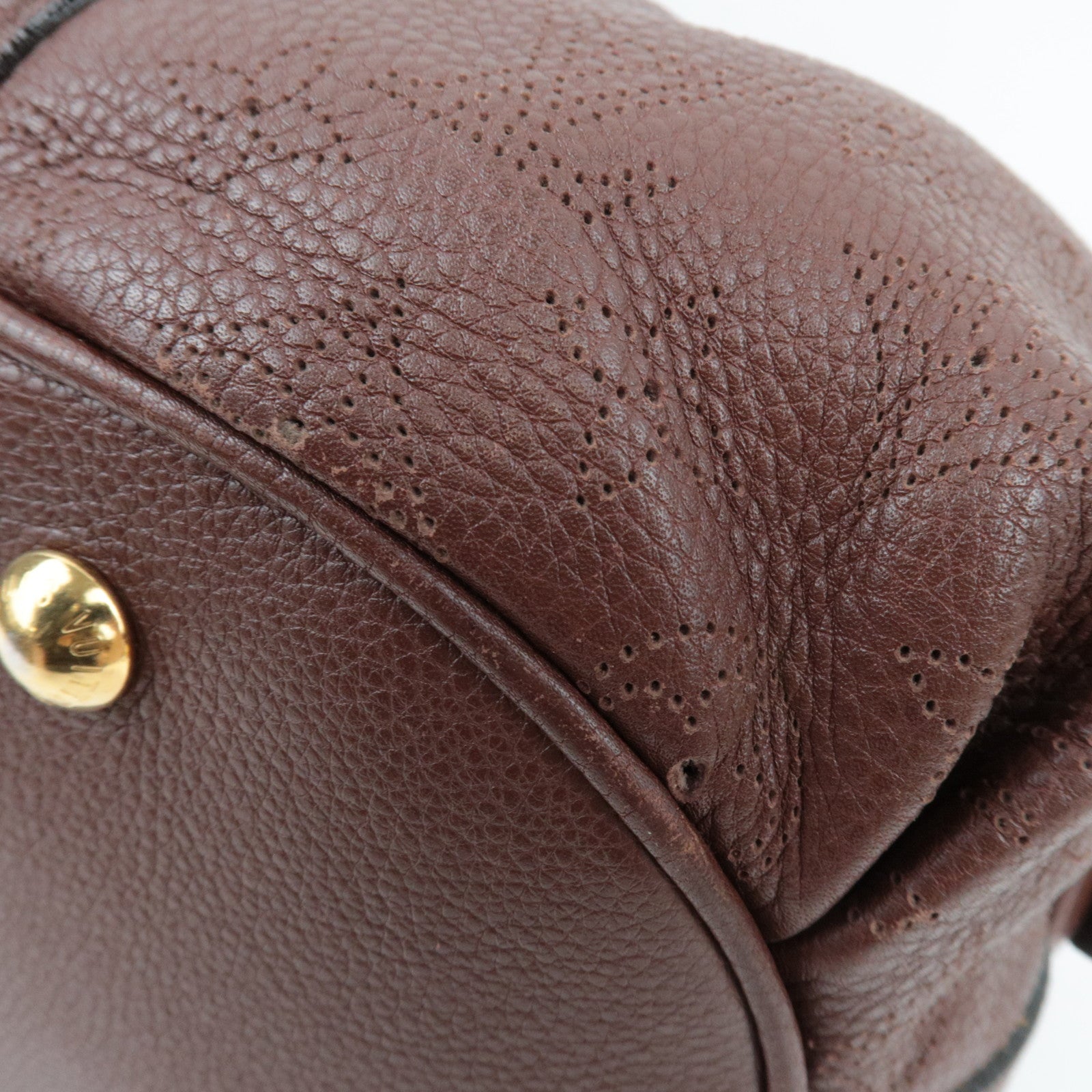 Louis Vuitton Monogram Mahina Lunar GM Shoulder Bag Acajou M95970 TH2099 *Dust bag