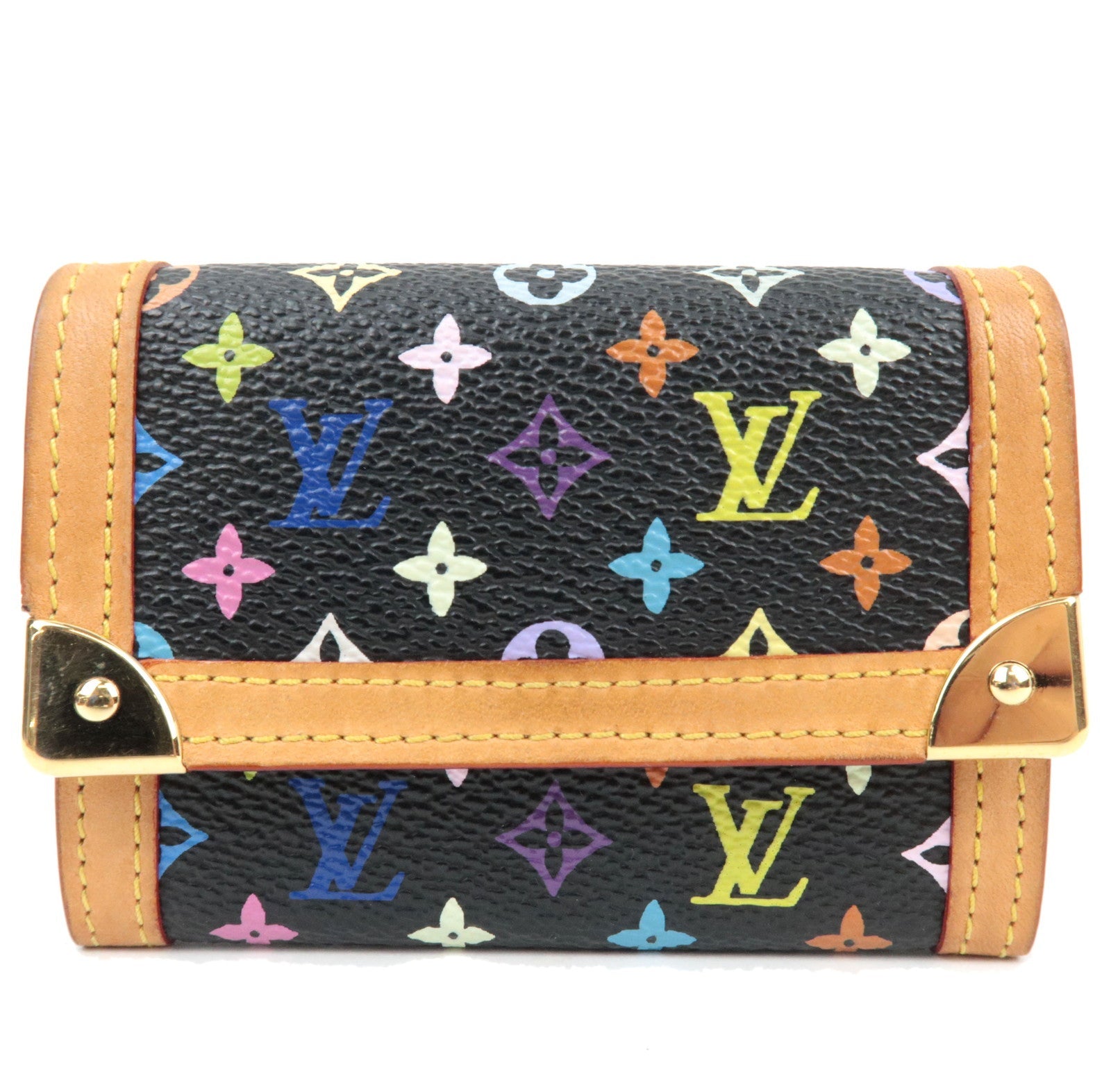 Louis Vuitton Monogram Multicolore Porte Monnaie Plat Noir M92656 MI0014 *Box79075