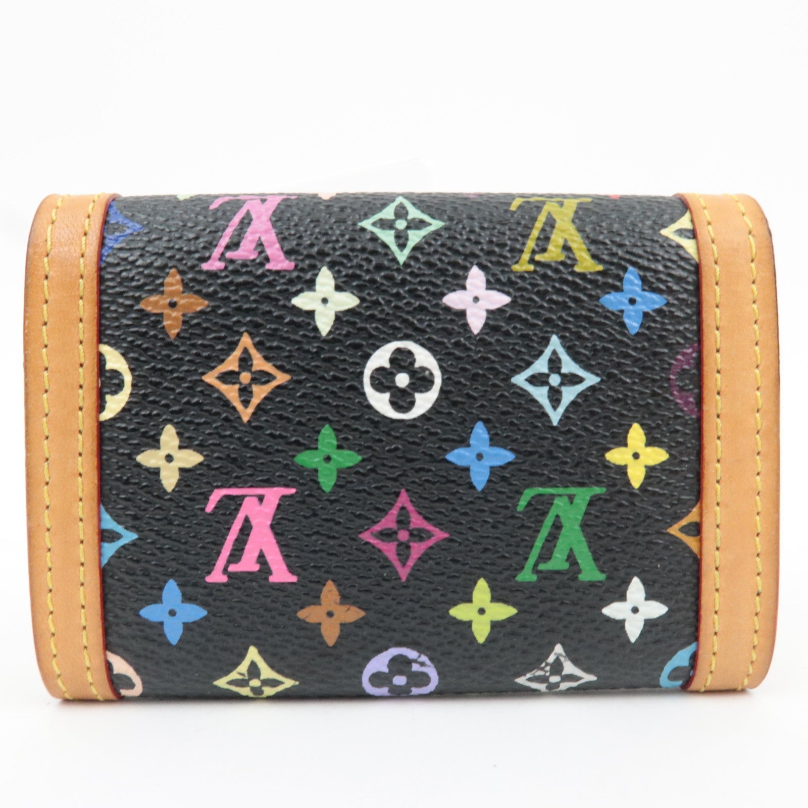 Louis Vuitton Monogram Multicolore Porte Monnaie Plat Noir M92656 MI0014 *Box