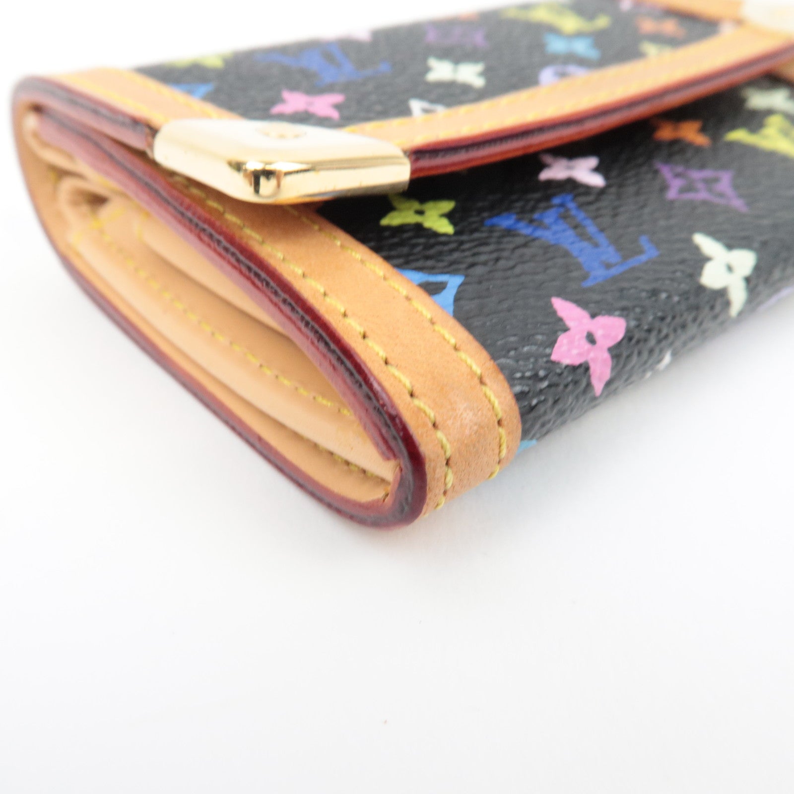 Louis Vuitton Monogram Multicolore Porte Monnaie Plat Noir M92656 MI0014 *Box