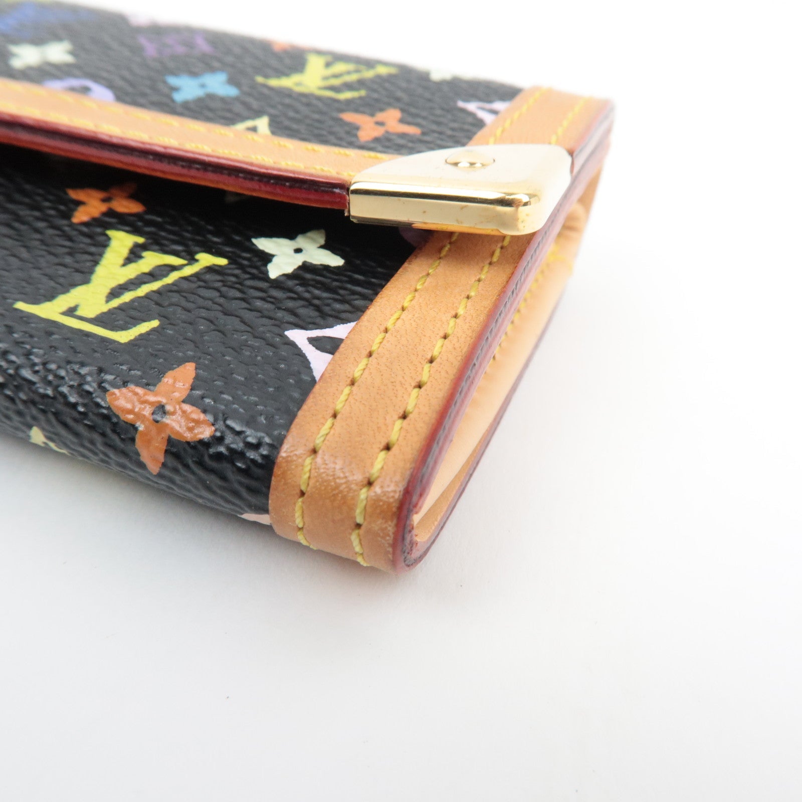 Louis Vuitton Monogram Multicolore Porte Monnaie Plat Noir M92656 MI0014 *Box