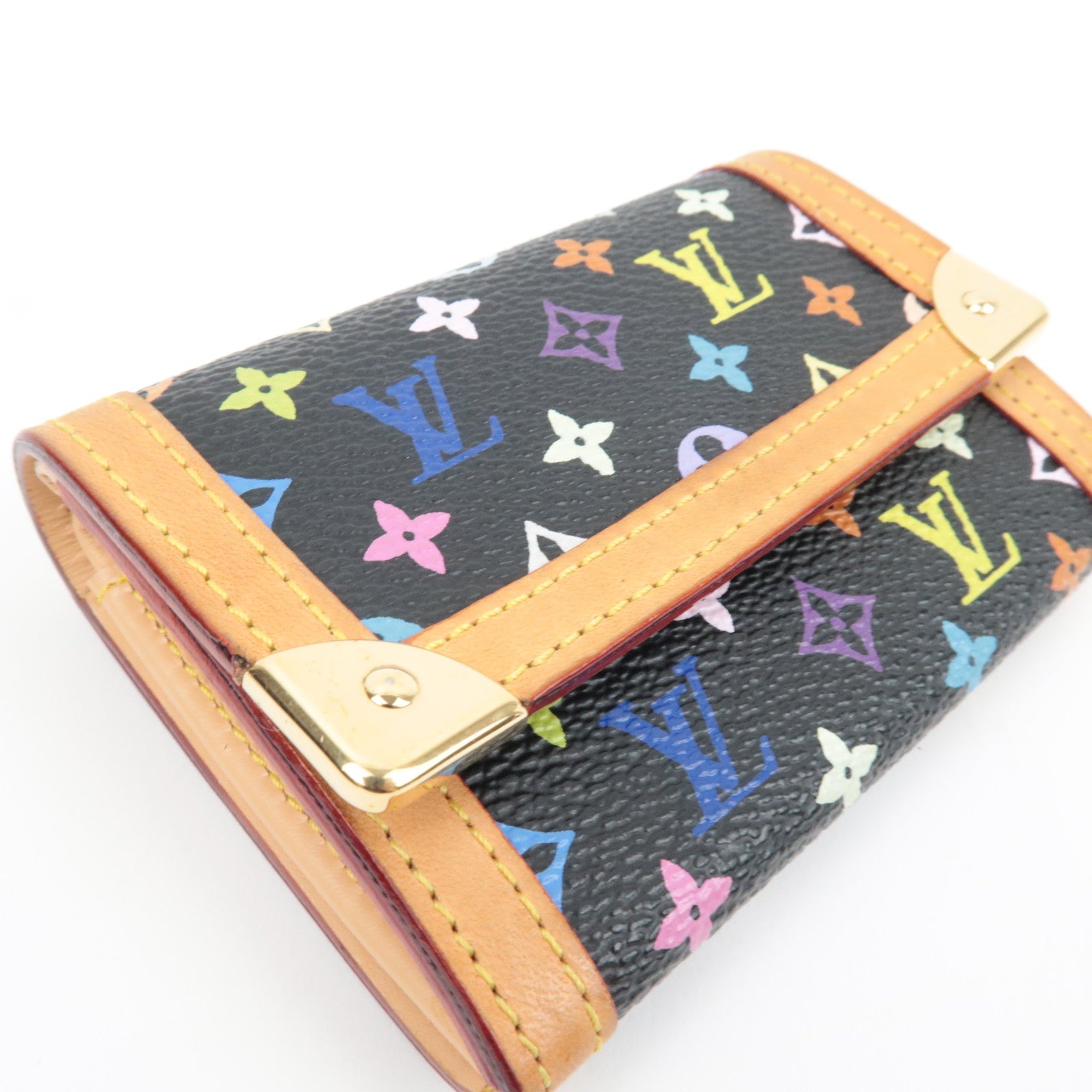 Louis Vuitton Monogram Multicolore Porte Monnaie Plat Noir M92656 MI0014 *Box