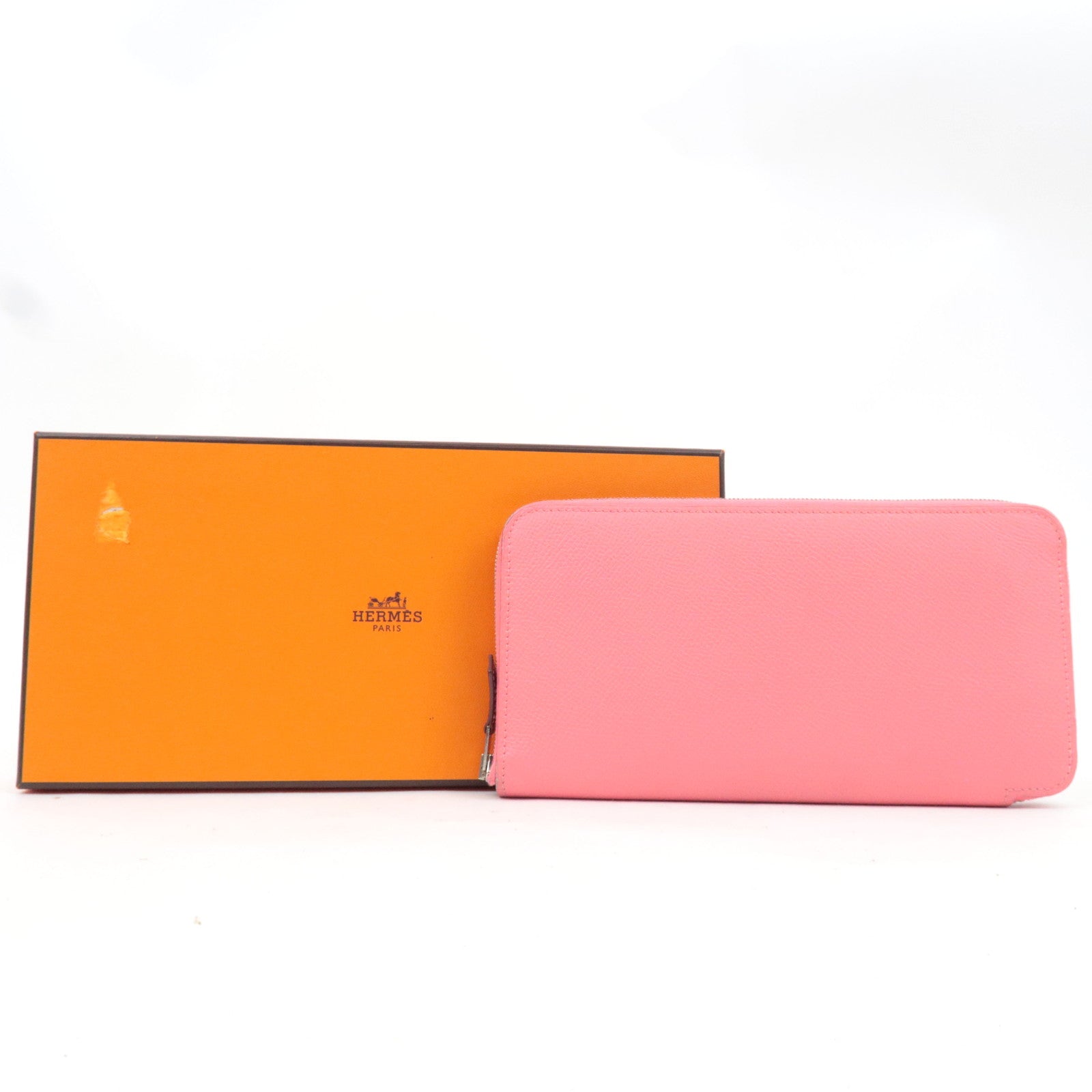 HERMES Azap Silkin Long Wallet X Mark (2016) Veau Epsom Rose Azalea *Box