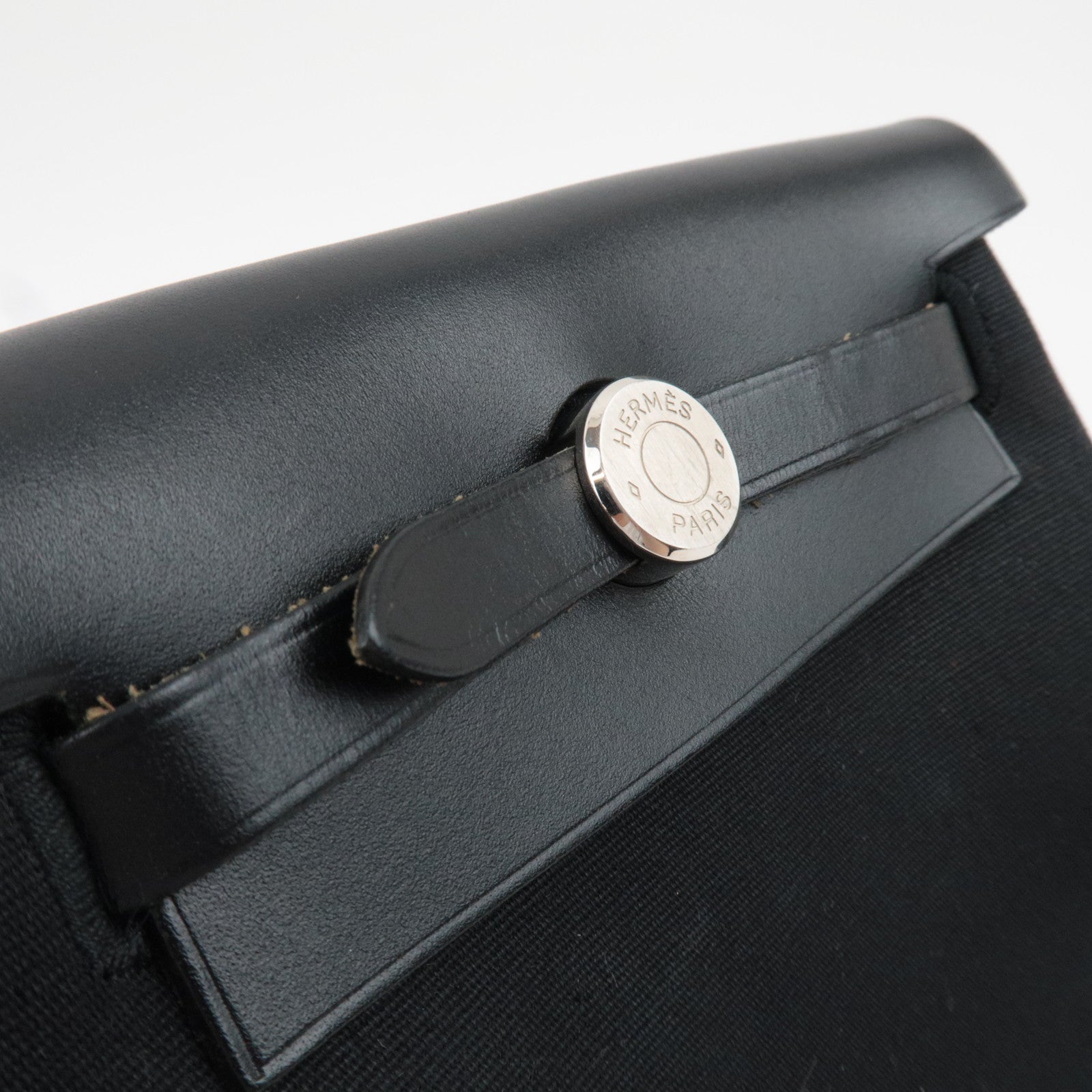 HERMES Her Bag TPM Shoulder Bag □H Stamp (2004) Toile Officier Leather Black Beige *Dust bag, Spare bag