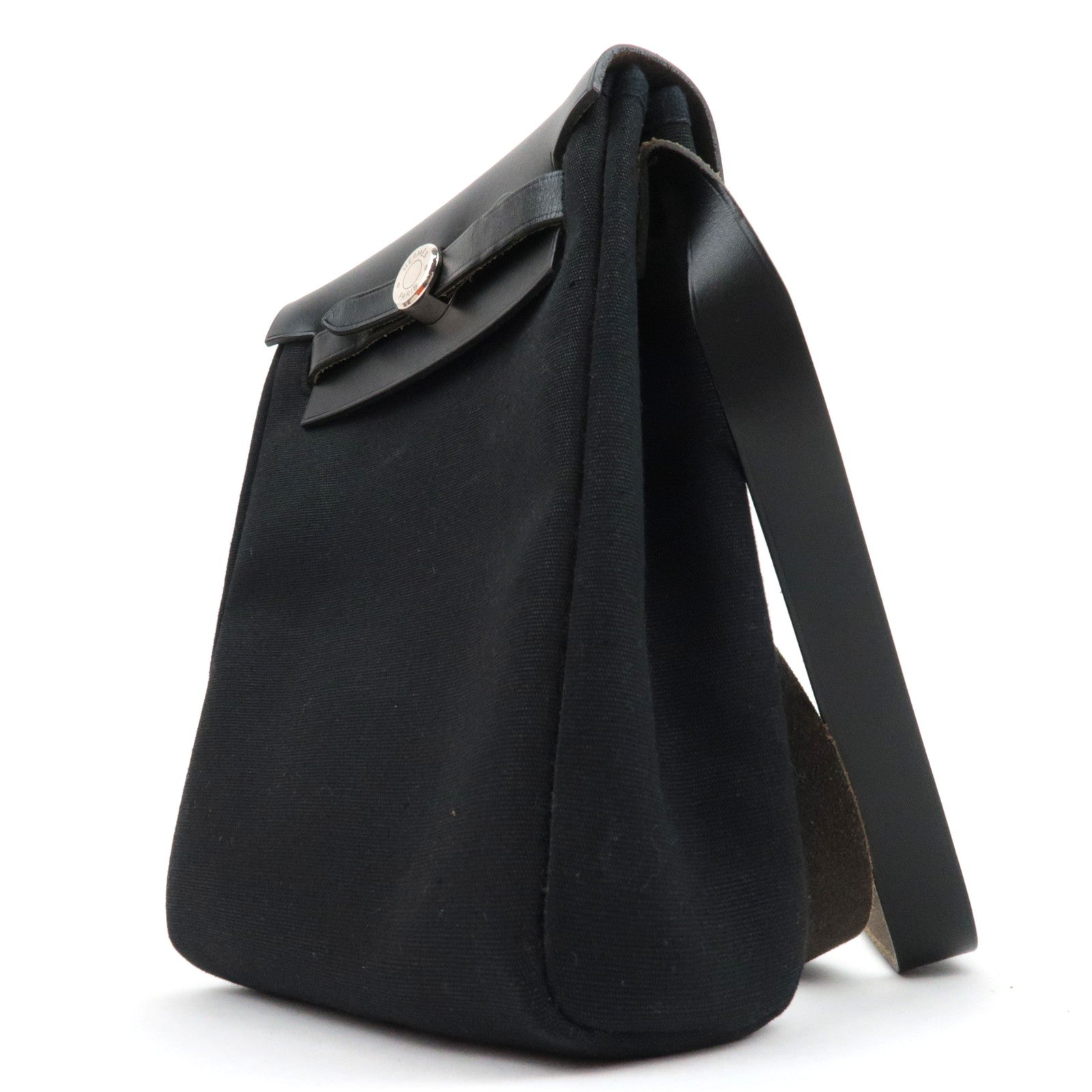 HERMES Her Bag TPM Shoulder Bag □H Stamp (2004) Toile Officier Leather Black Beige *Dust bag, Spare bag