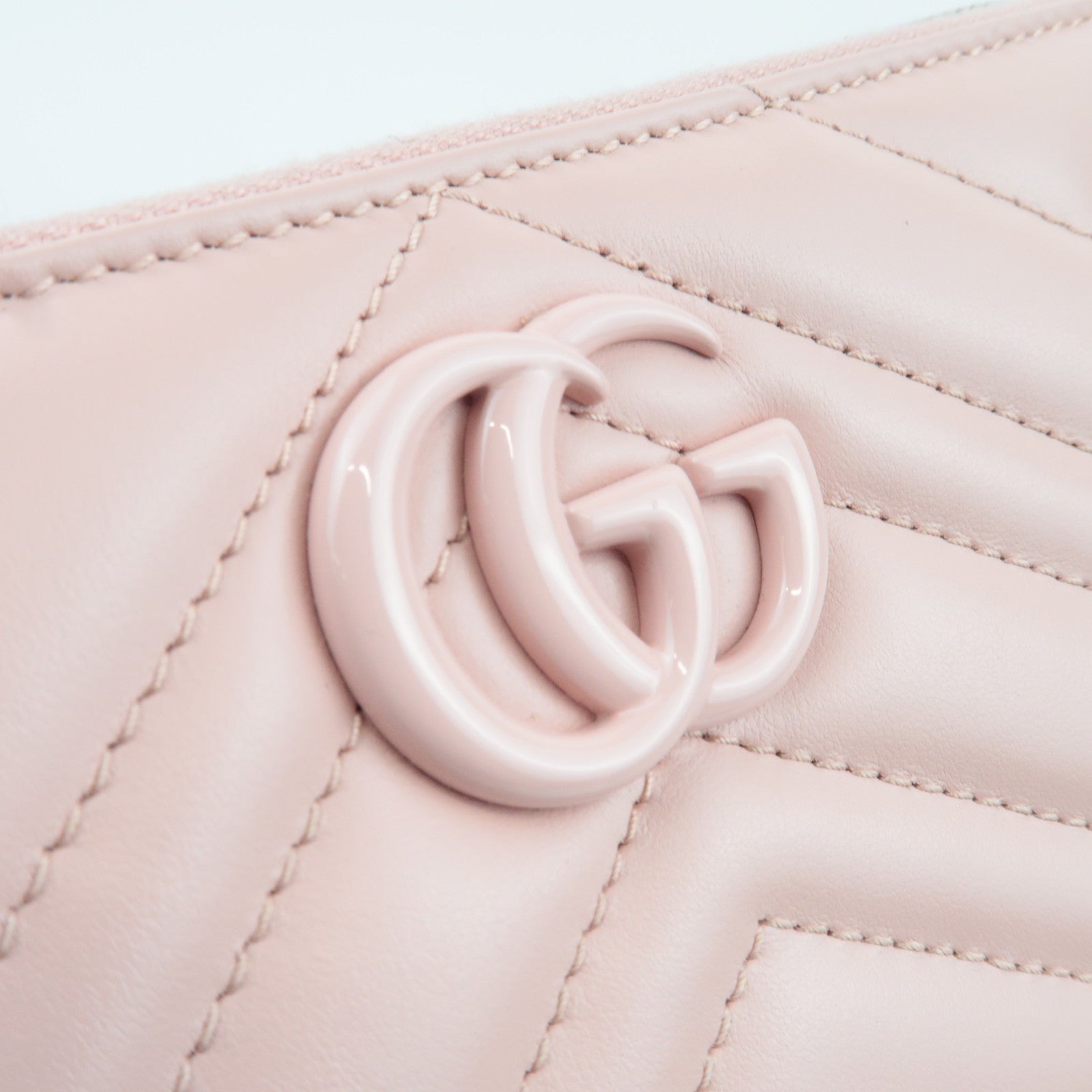 GUCCI GG Marmont Round Zip Long Wallet Leather Pink 443123 *Box, Dust bag