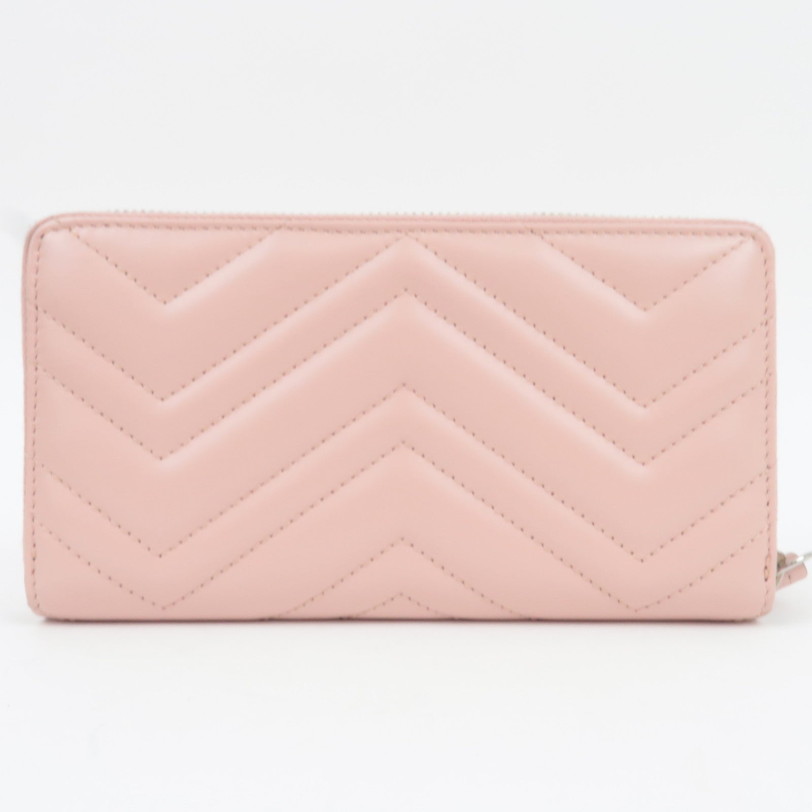 GUCCI GG Marmont Round Zip Long Wallet Leather Pink 443123 *Box, Dust bag