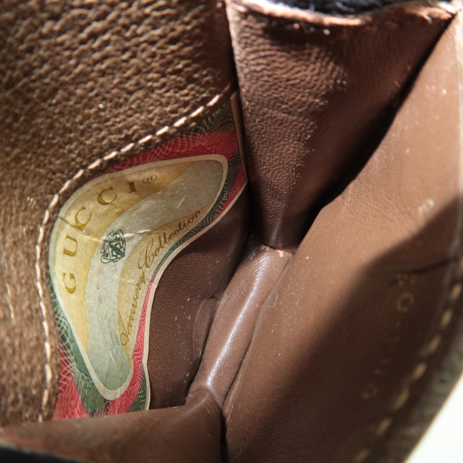 GUCCI Mini Pouch Cigarette Case GG Plus Leather Beige Brown 904.03.716