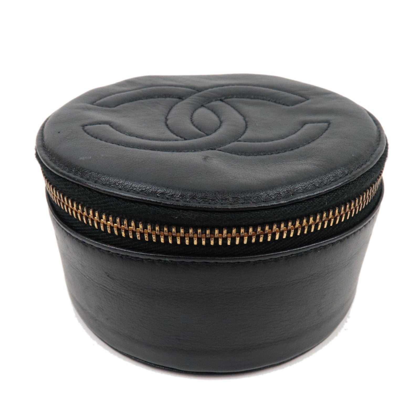 CHANEL Cocomark Jewelry Case Lambskin Black Gold HDW 2982376 *Cushion, Ring holder79289