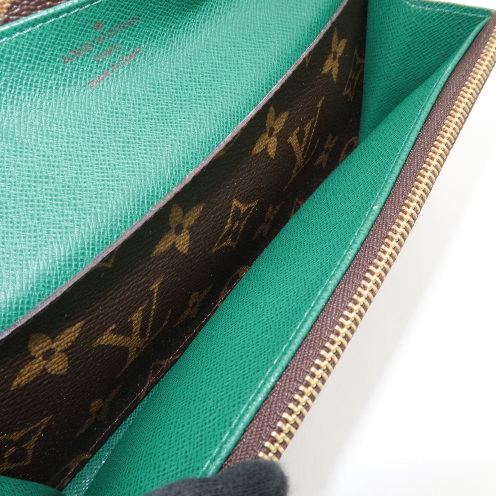 Louis Vuitton Monogram Portefeuille Emily Long Wallet Vert M60137 CA4089 *Box, Dust bag