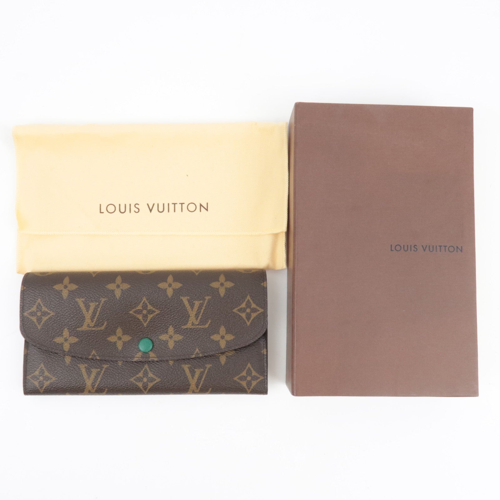 Louis Vuitton Monogram Portefeuille Emily Long Wallet Vert M60137 CA4089 *Box, Dust bag