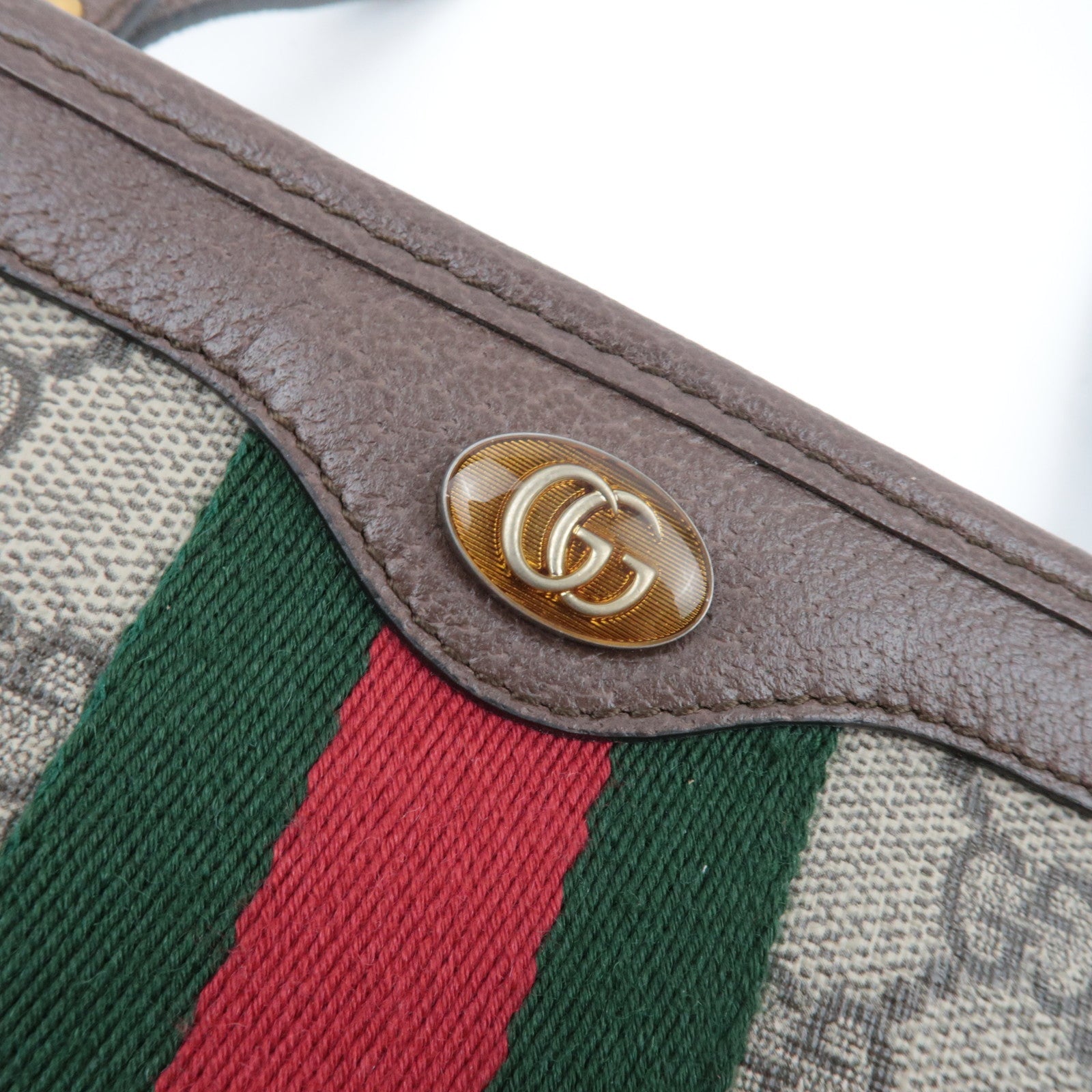 GUCCI Sherry Ophidia Shoulder Bag GG Supreme Leather Beige Brown 625753 *Dust bag